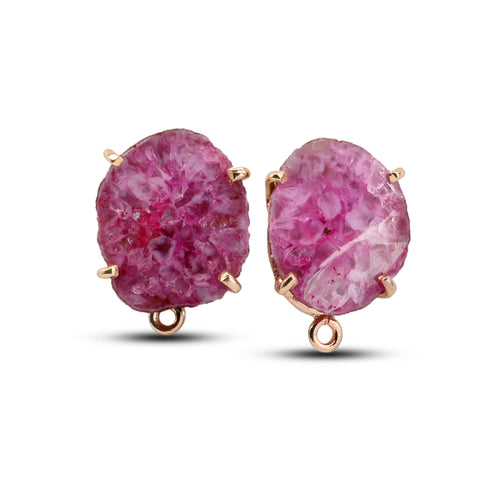 Geode Druzy Slice  Earpost  DIY Earrings Meena Design