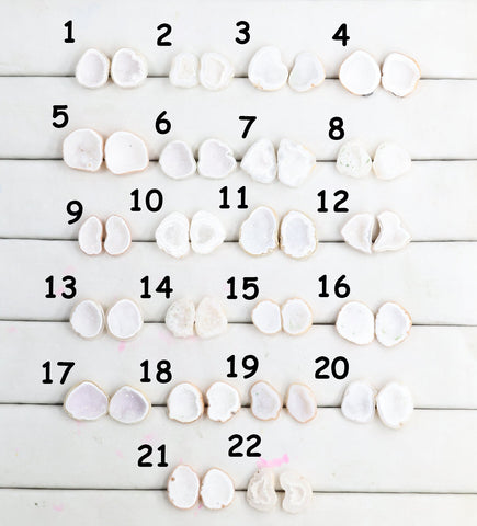 Geode Pairs by Selection 15 - 20 MM Milky White My Store