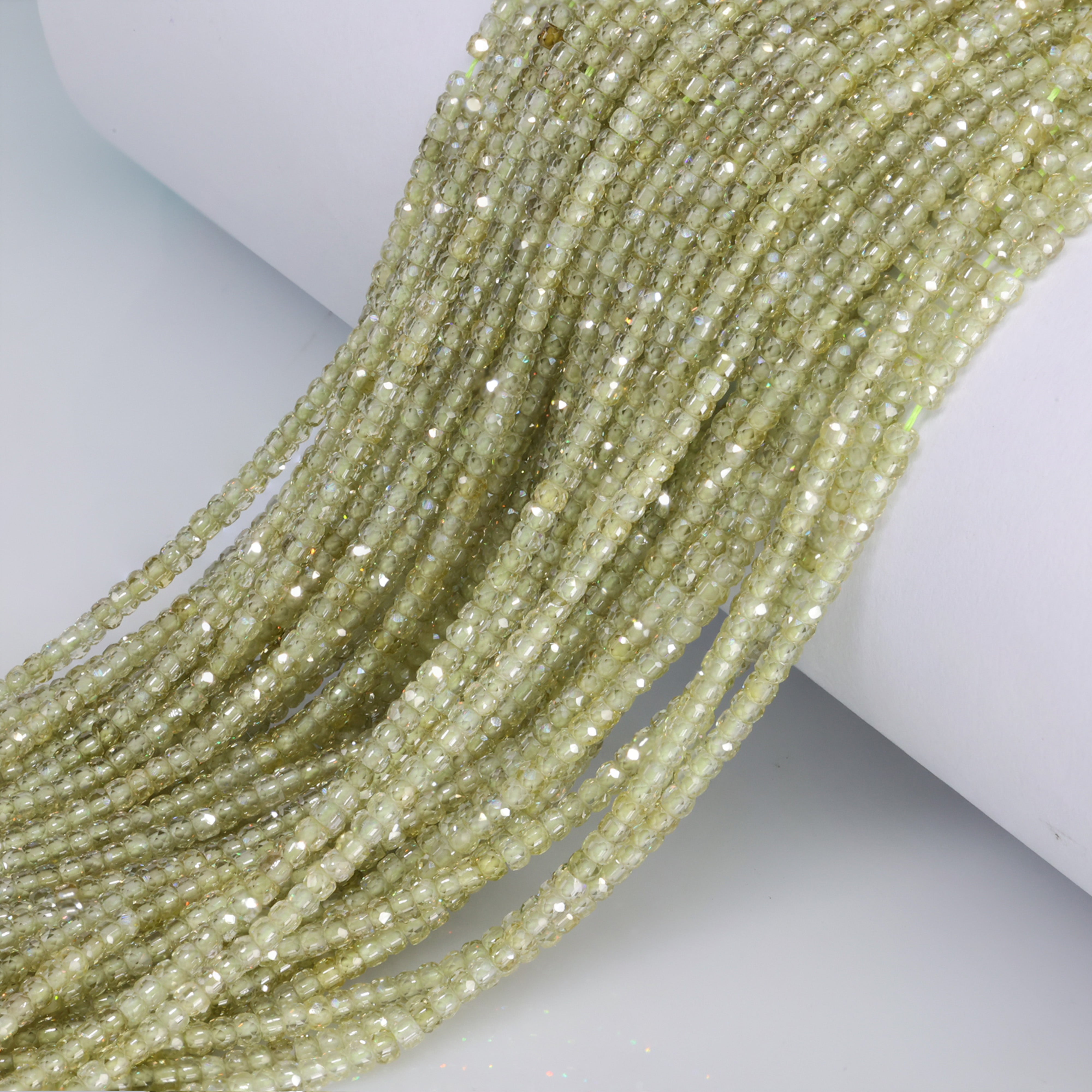 Faceted round gemstone polished and drilled, jewelry making beads Meena Design
