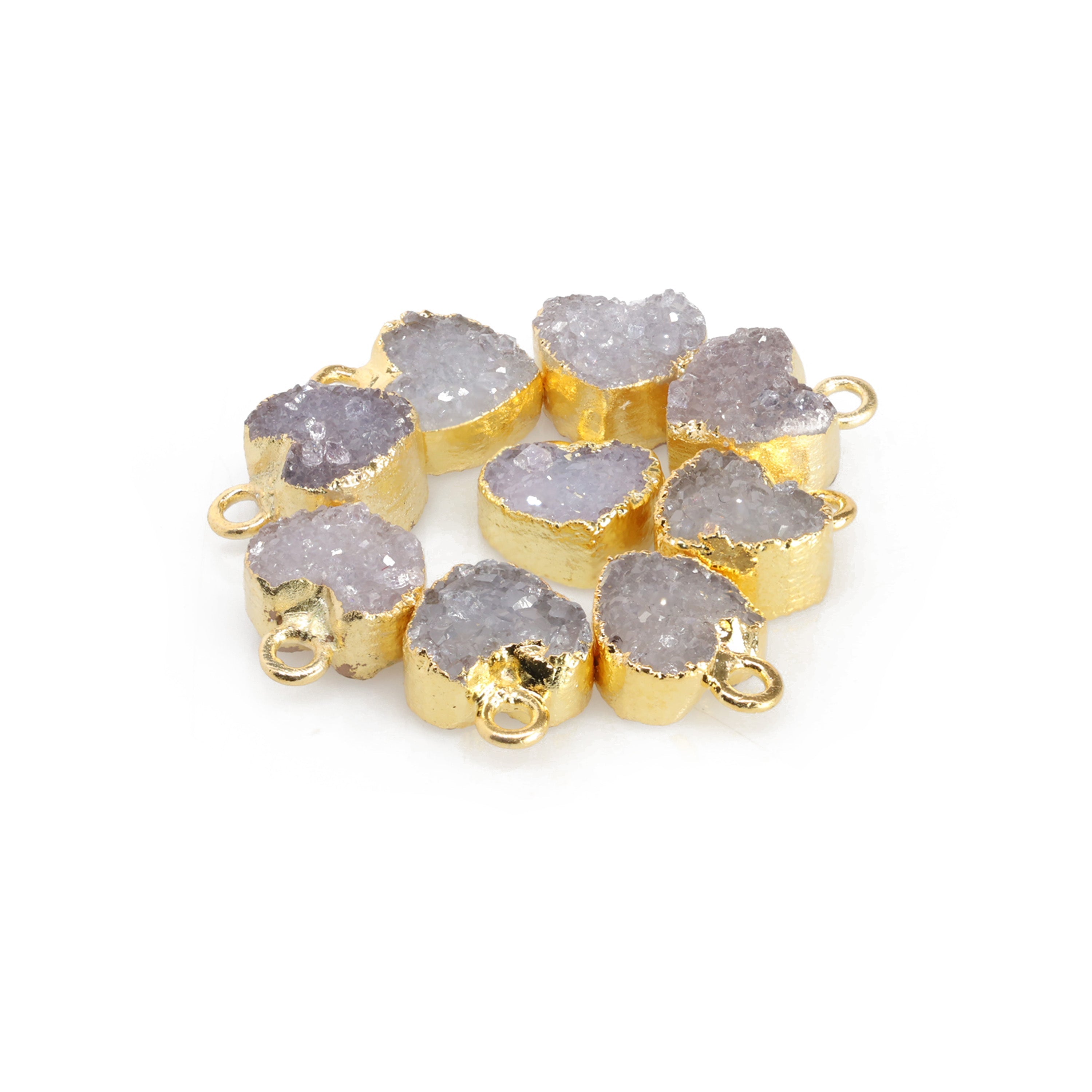 Heart Druzy Natural Gemstone, jewelry making supply, Single Bail, Dainty Minimalist My Store