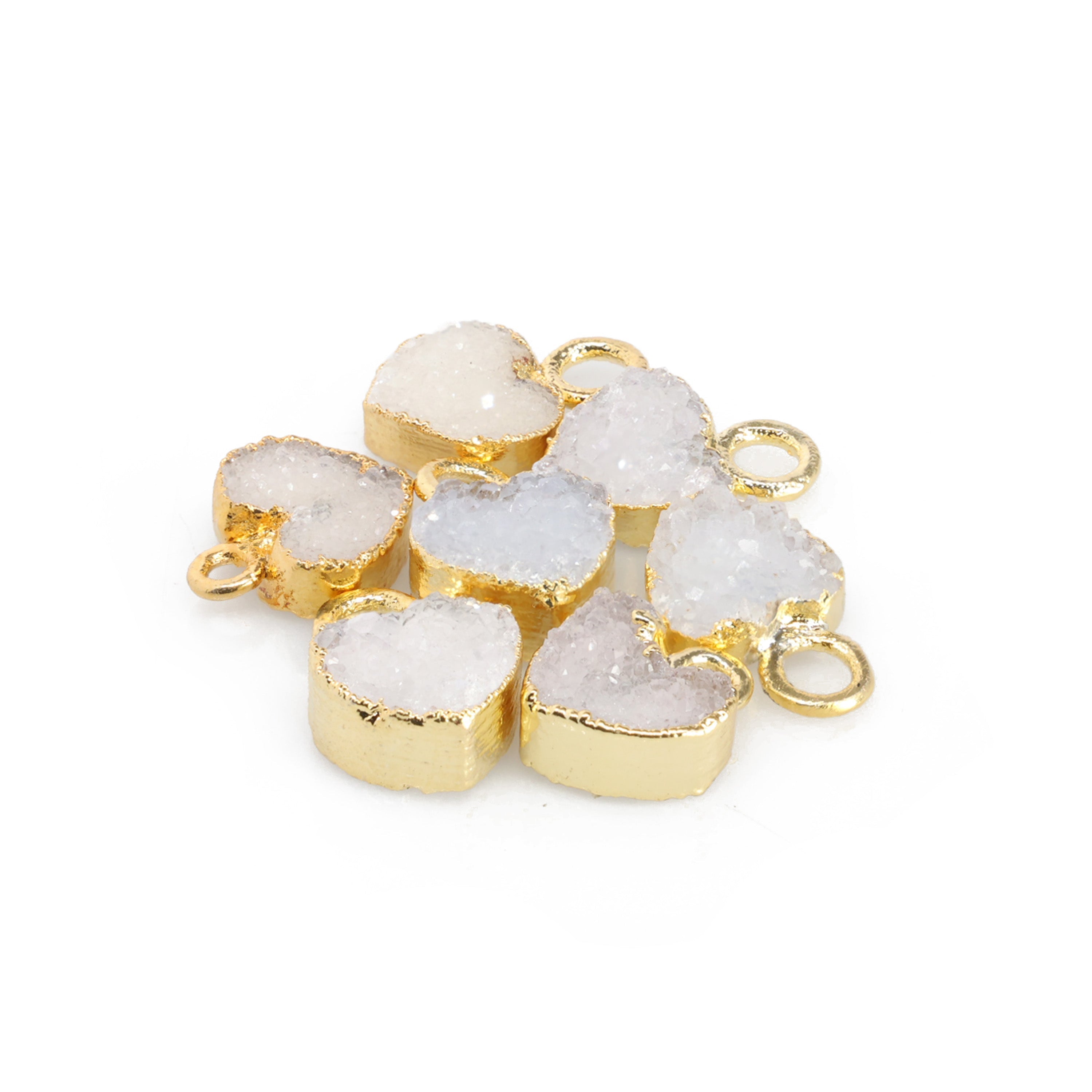 Heart Druzy Natural Gemstone, jewelry making supply, Single Bail, Dainty Minimalist My Store