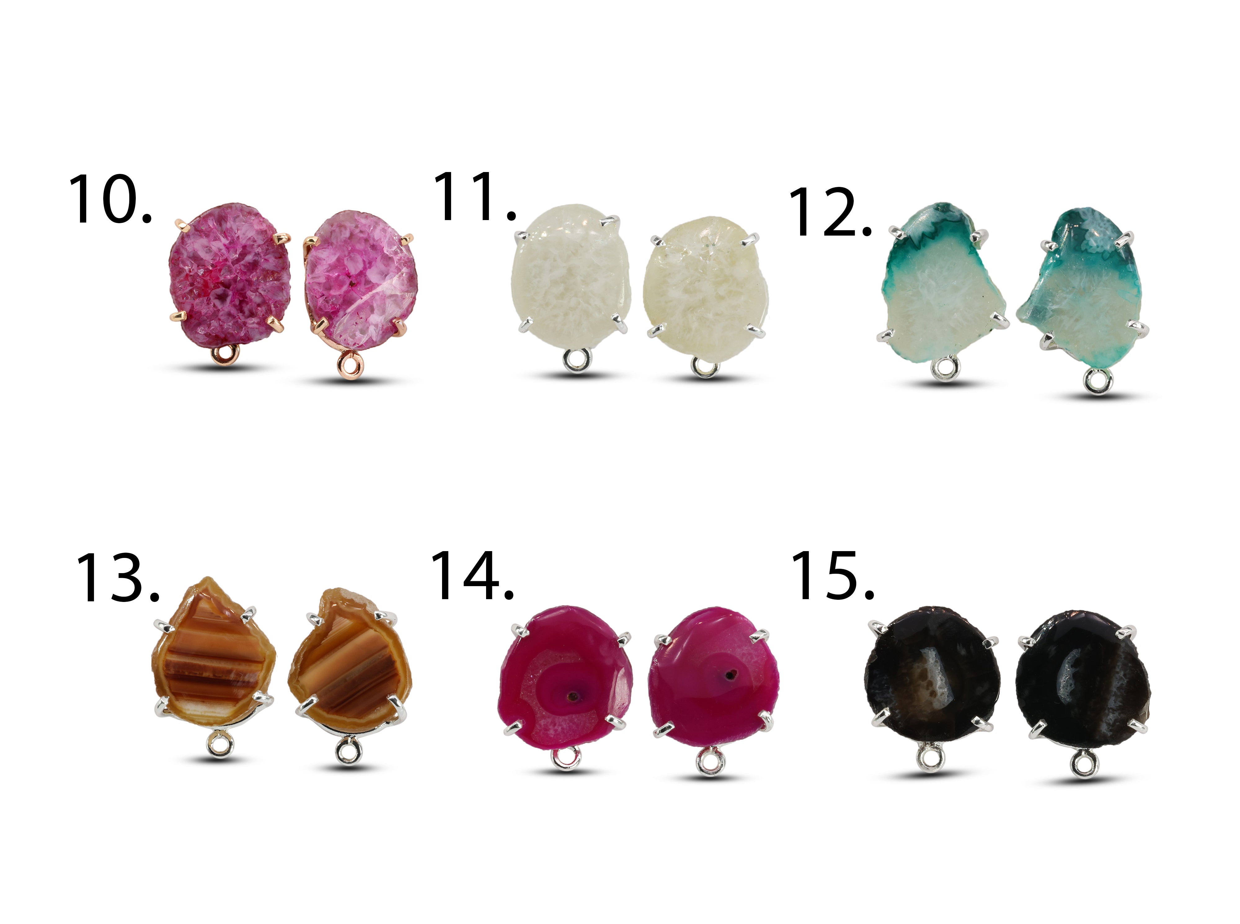 Geode Druzy Slice  Earpost  DIY Earrings Meena Design