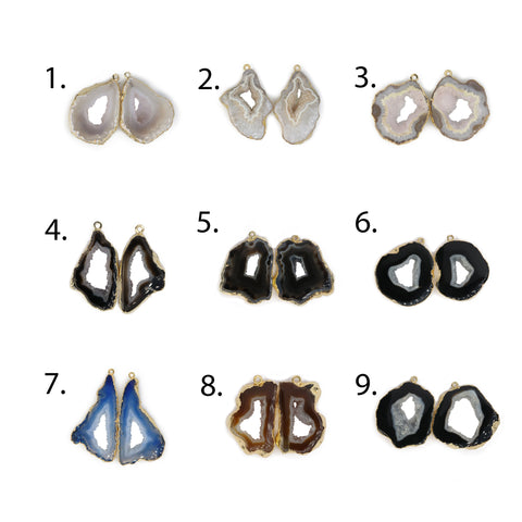silver Agate Geode Slice Pairs My Store