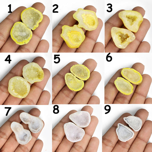 Geode druzy pair stone mix color for customize ***You can Order Exact Piece as in Photos*** Meena Design