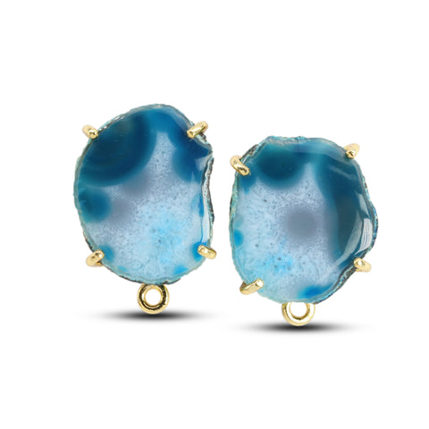 Geode Druzy Slice  Earpost  DIY Earrings Meena Design