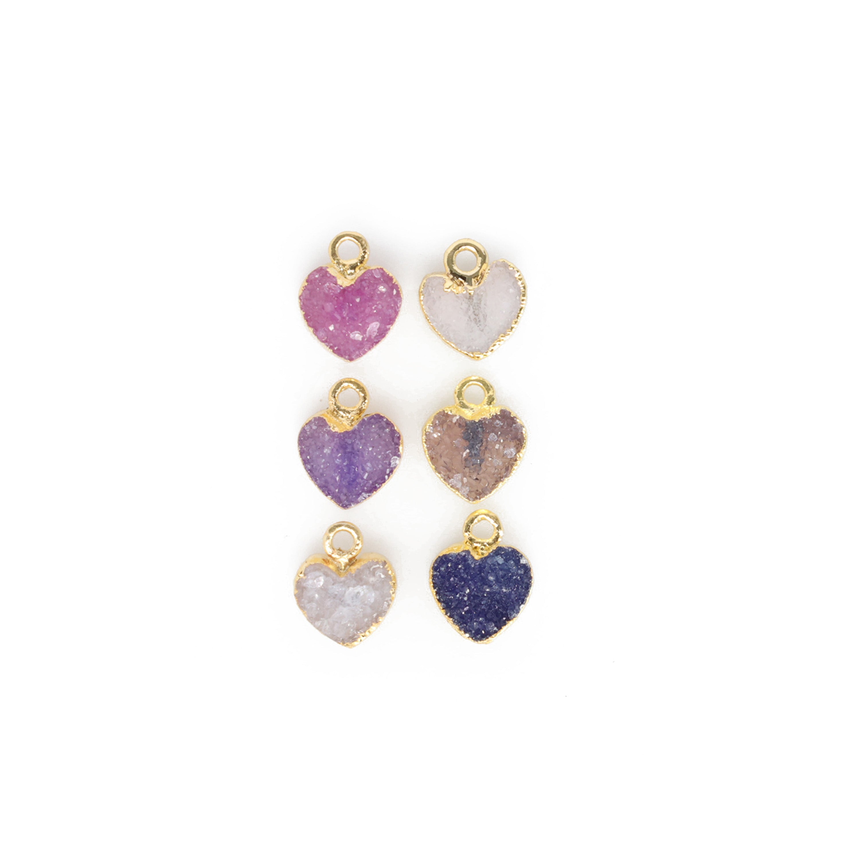 Heart Druzy Natural Gemstone, jewelry making supply, Single Bail, Dainty Minimalist My Store