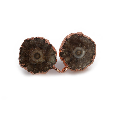 Natural solar quartz earpost for earrings Meena Design