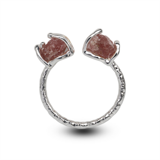 Agni Love Ring Raw Birthstone 8 - 10 mm Adjustable Band My Store