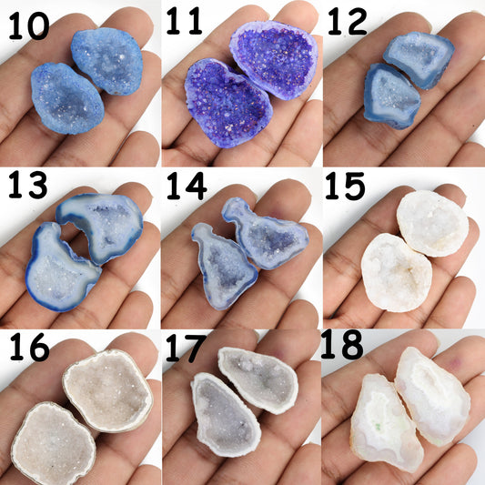 Geode druzy pair stone mix color for customize ***You can Order Exact Piece as in Photos*** Meena Design