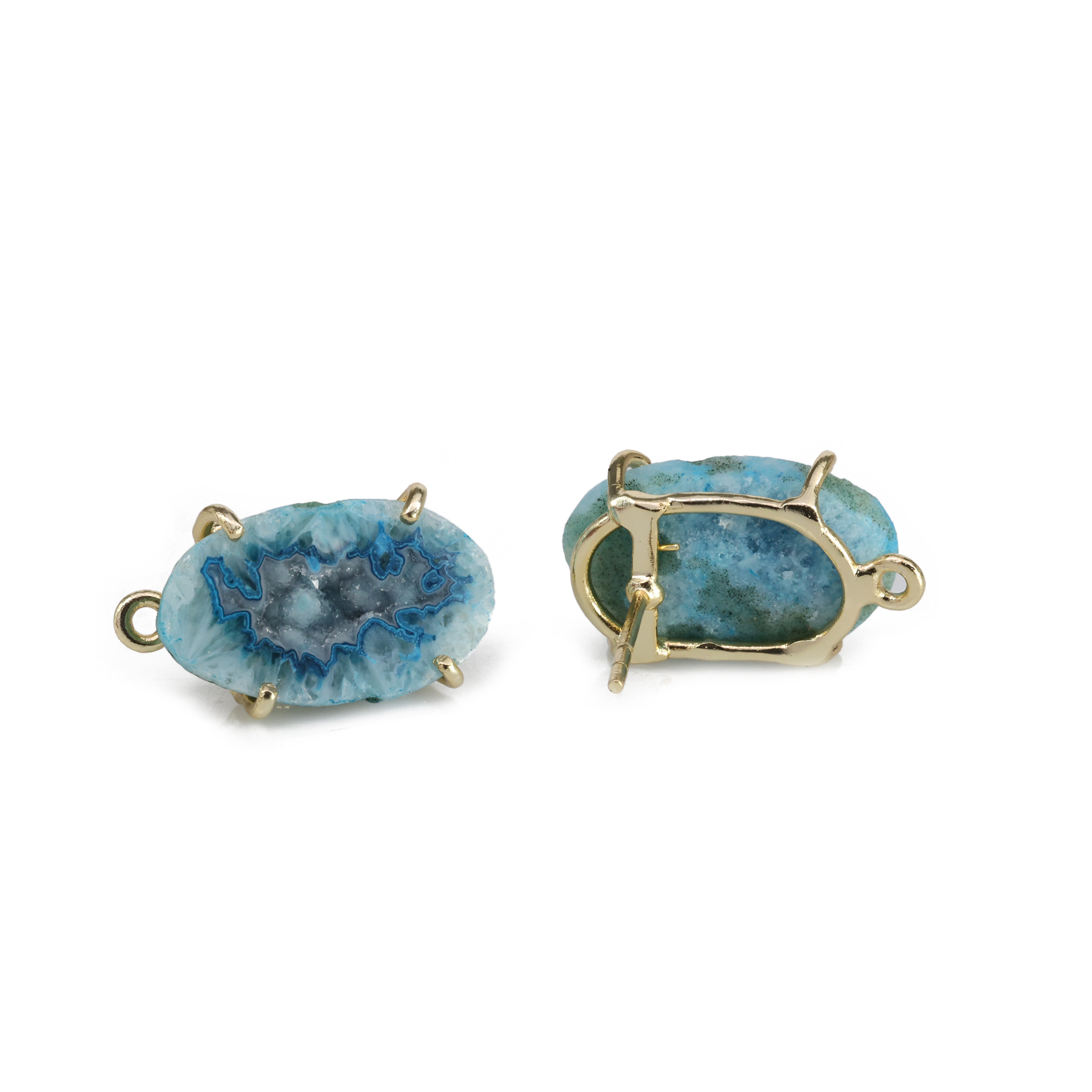 Geode Druzy Ear post  DIY Earrings Meena Design