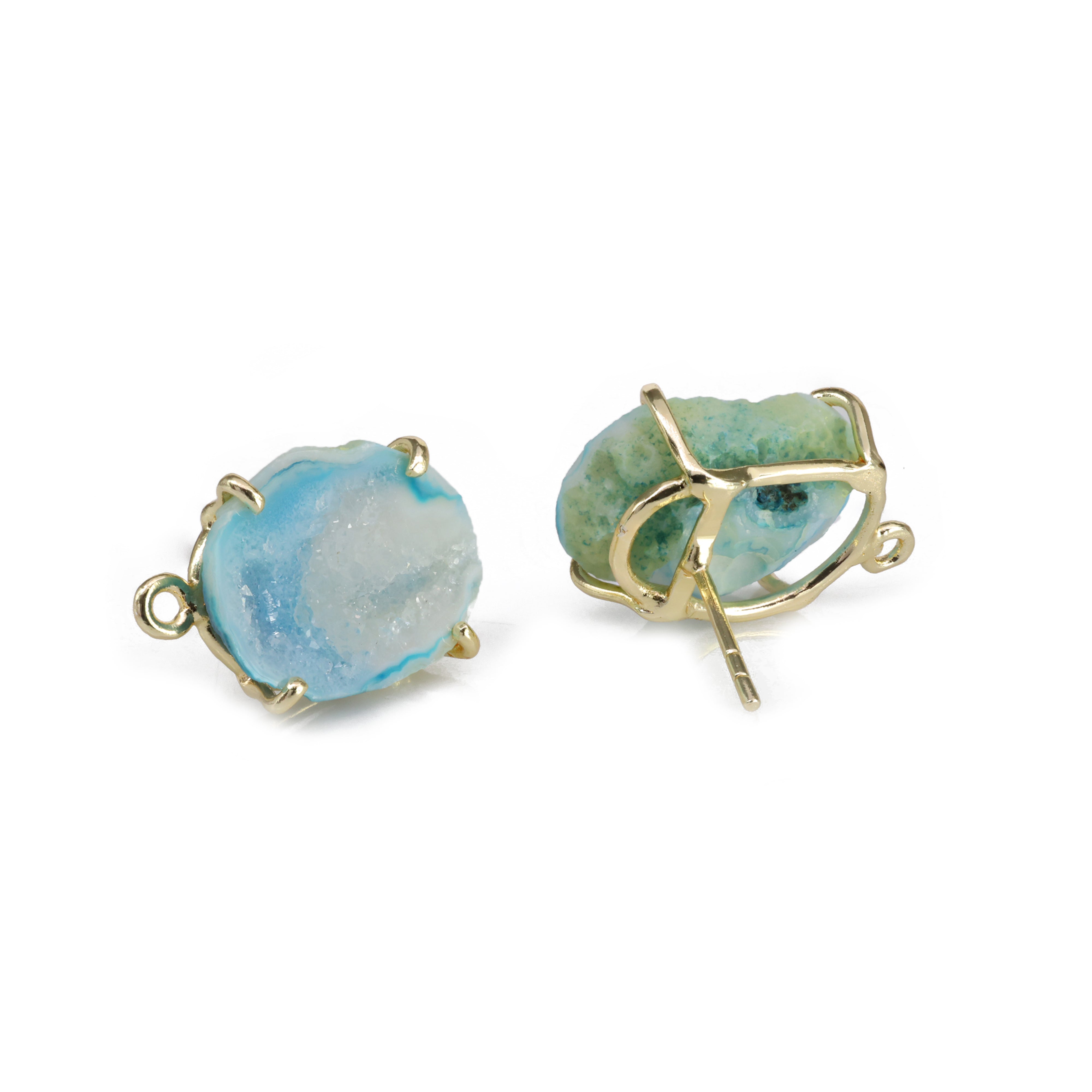 Geode Druzy Ear post  DIY Earrings Meena Design