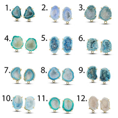 Geode Druzy Ear post  DIY Earrings Meena Design