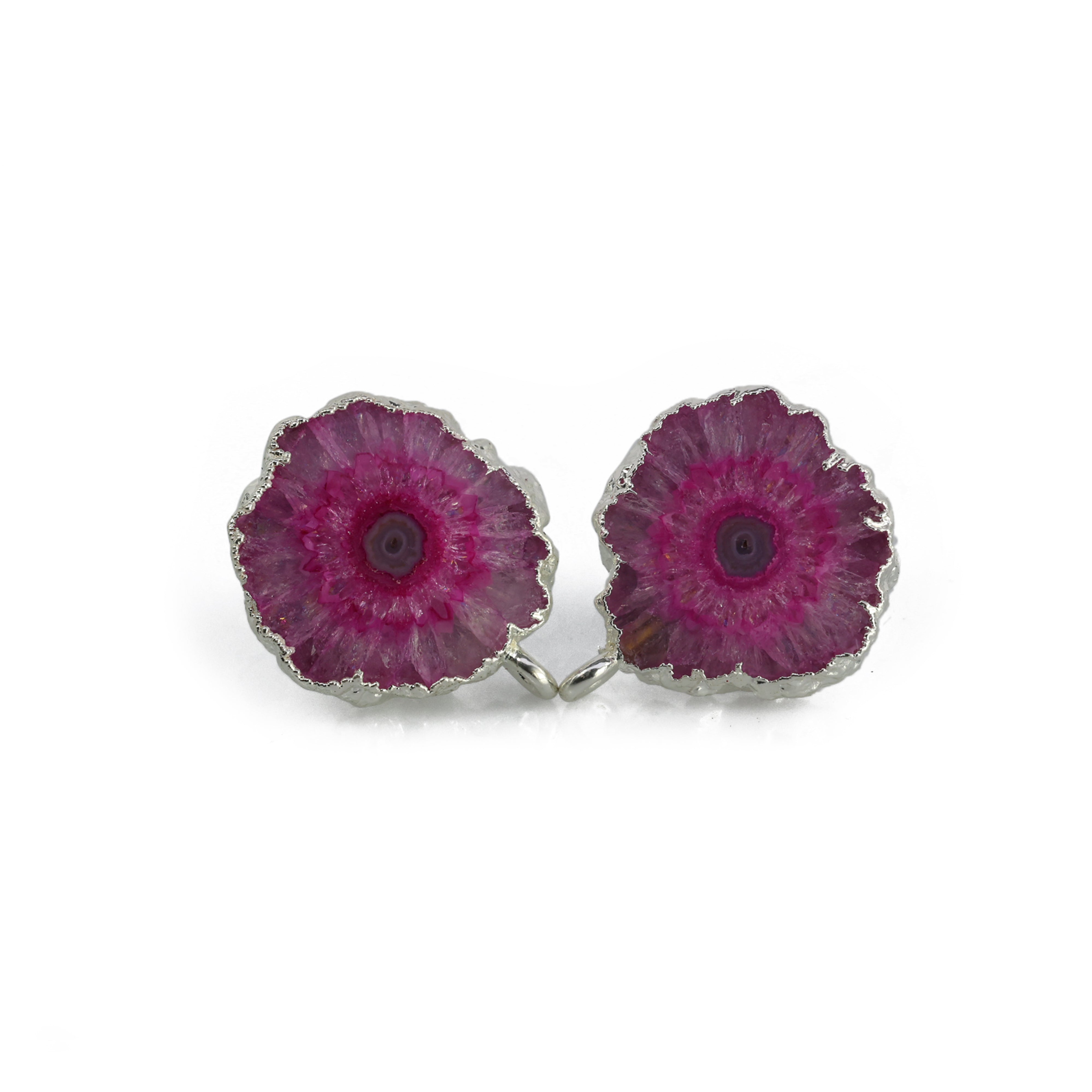 Natural solar quartz earpost for earrings Meena Design
