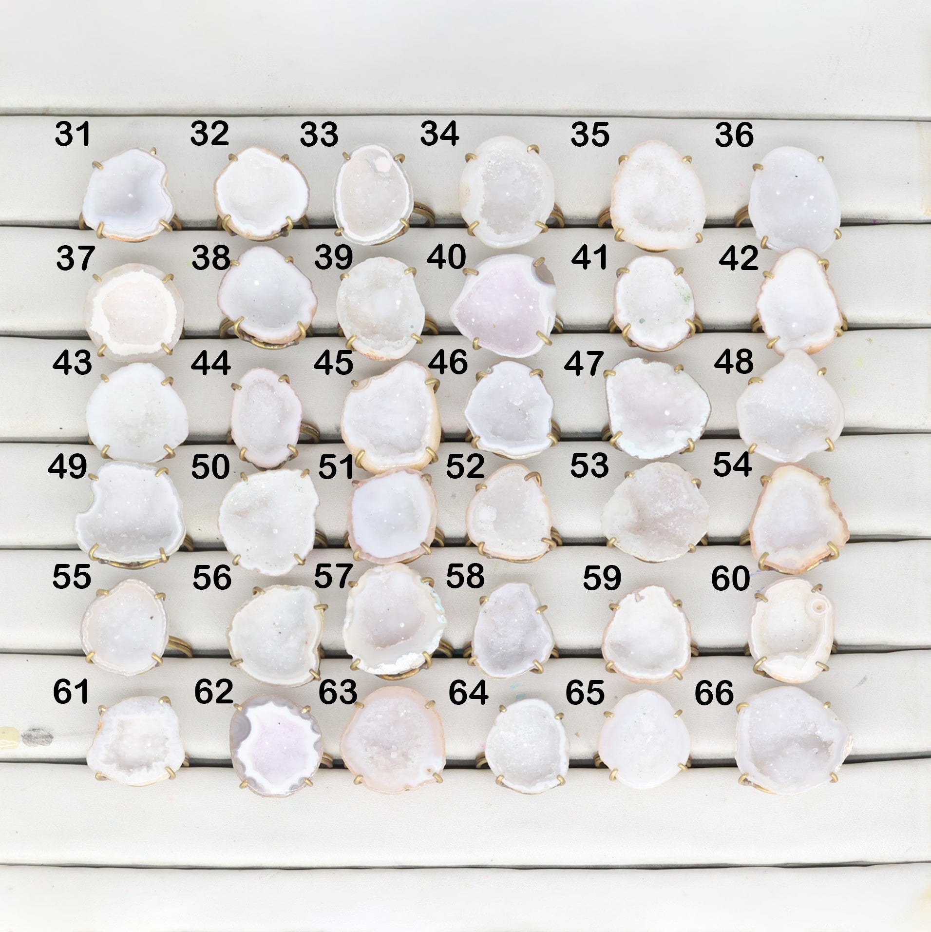 Geode Rings stone by Selection 20 - 25 mm White My Store