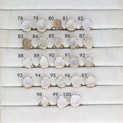 Rings by Selection Anokha Brass Gold Plated 10 - 20 MM white My Store