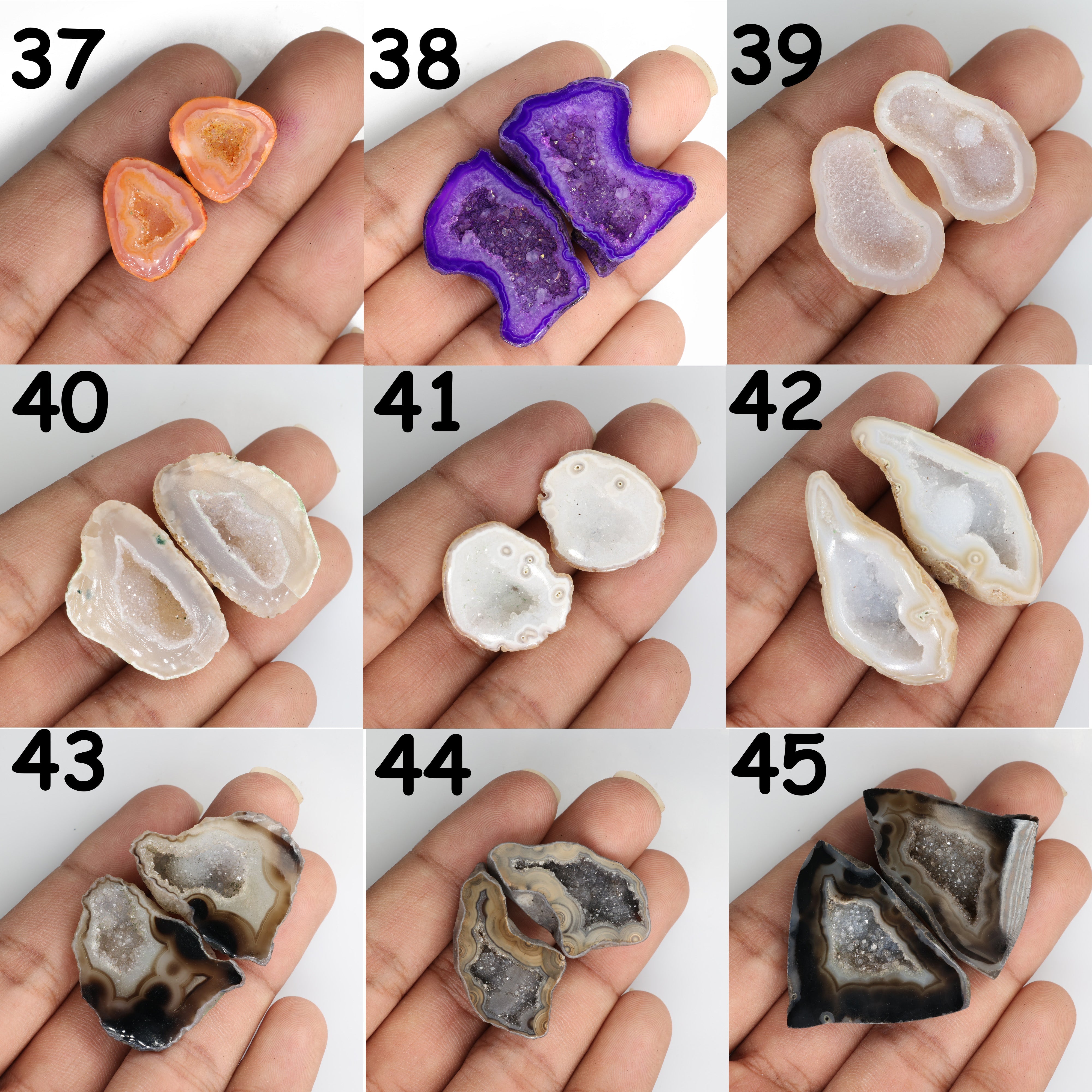 Geode druzy pair stone mix color for customize ***You can Order Exact Piece as in Photos*** Meena Design