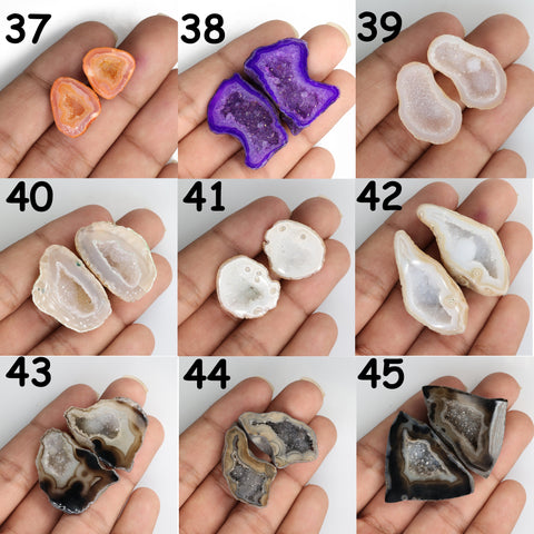 Geode druzy pair stone mix color for customize ***You can Order Exact Piece as in Photos*** Meena Design