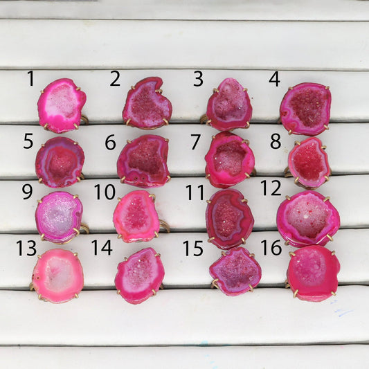 Rings by Selection Anokha Brass Gold Plated 20- 25 MM Fuscia My Store