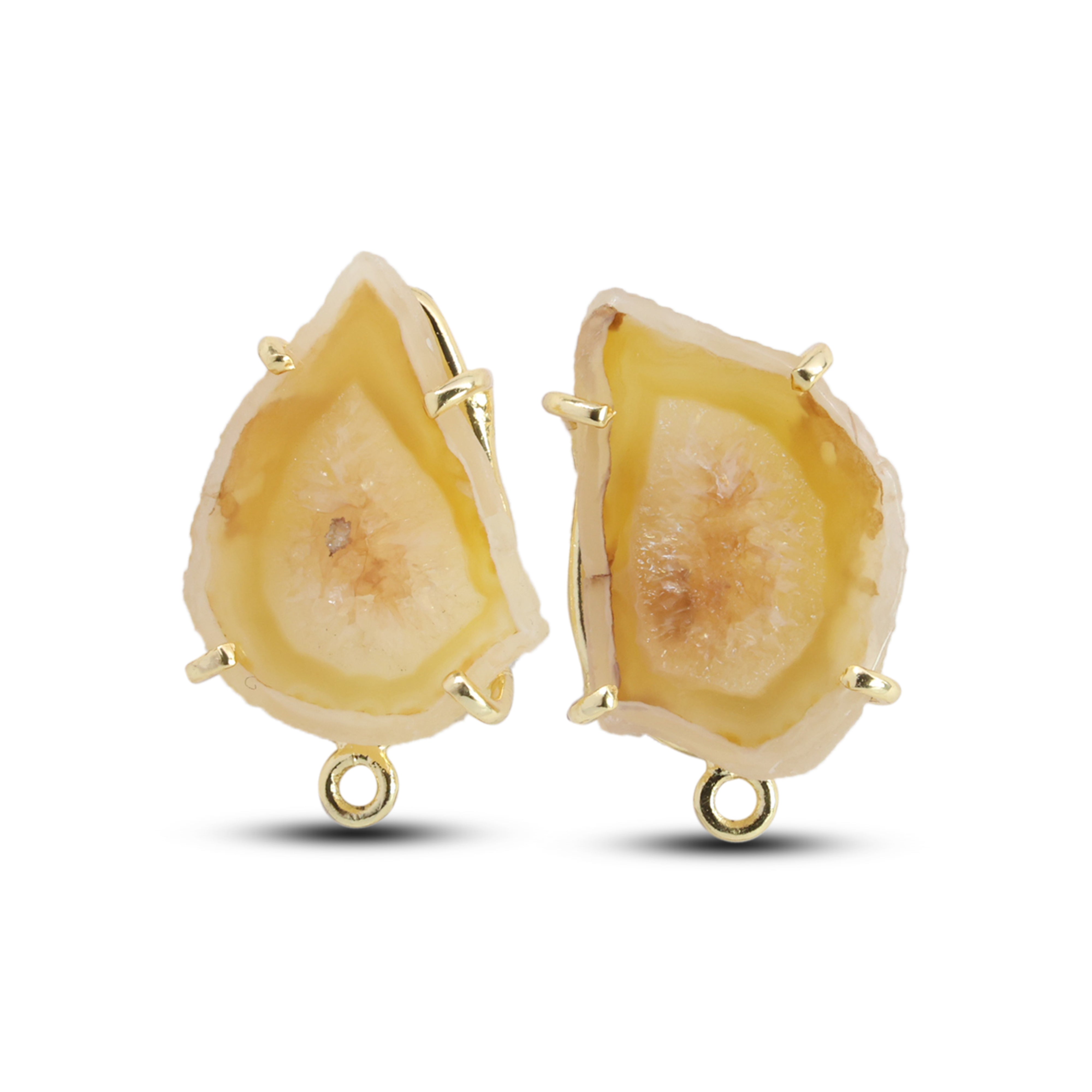 Geode Druzy Slice  Earpost  DIY Earrings Meena Design