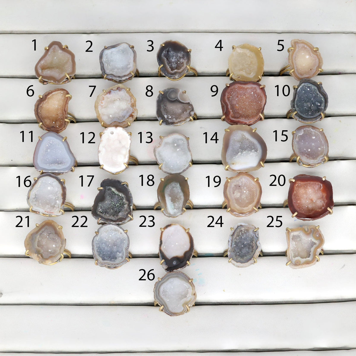 Geode Rings By Selection Stone Size 20 - 25 mm My Store