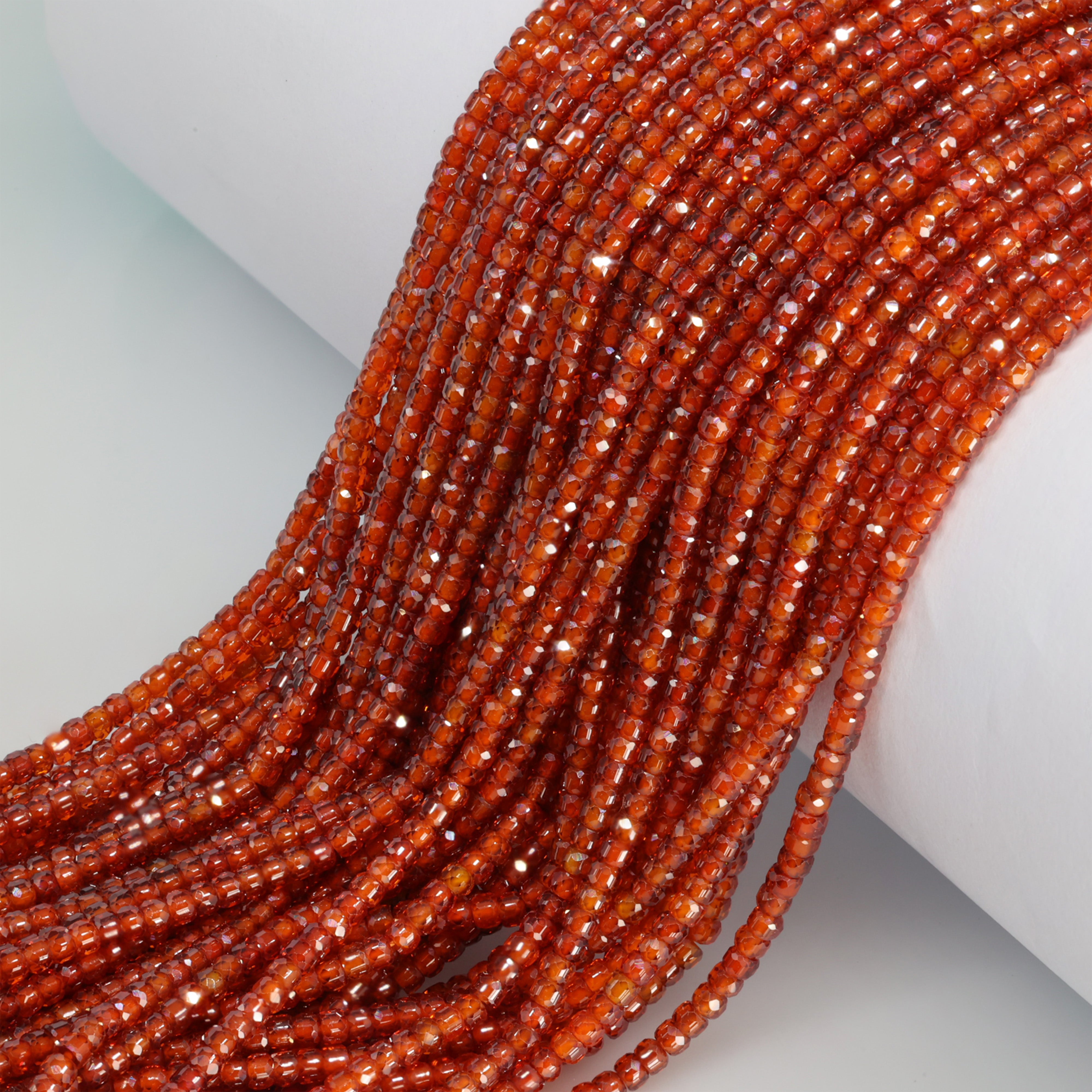 Natural stone beads, round faceted, polished finish for craft and jewelry