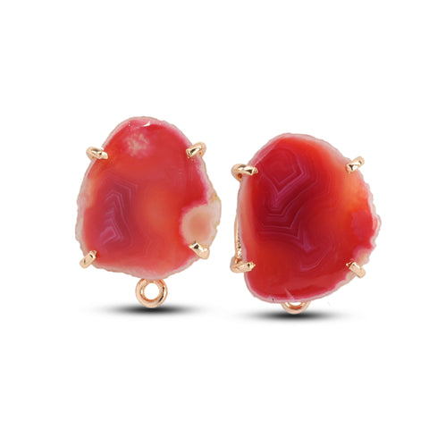 Geode Druzy Slice  Earpost  DIY Earrings Meena Design