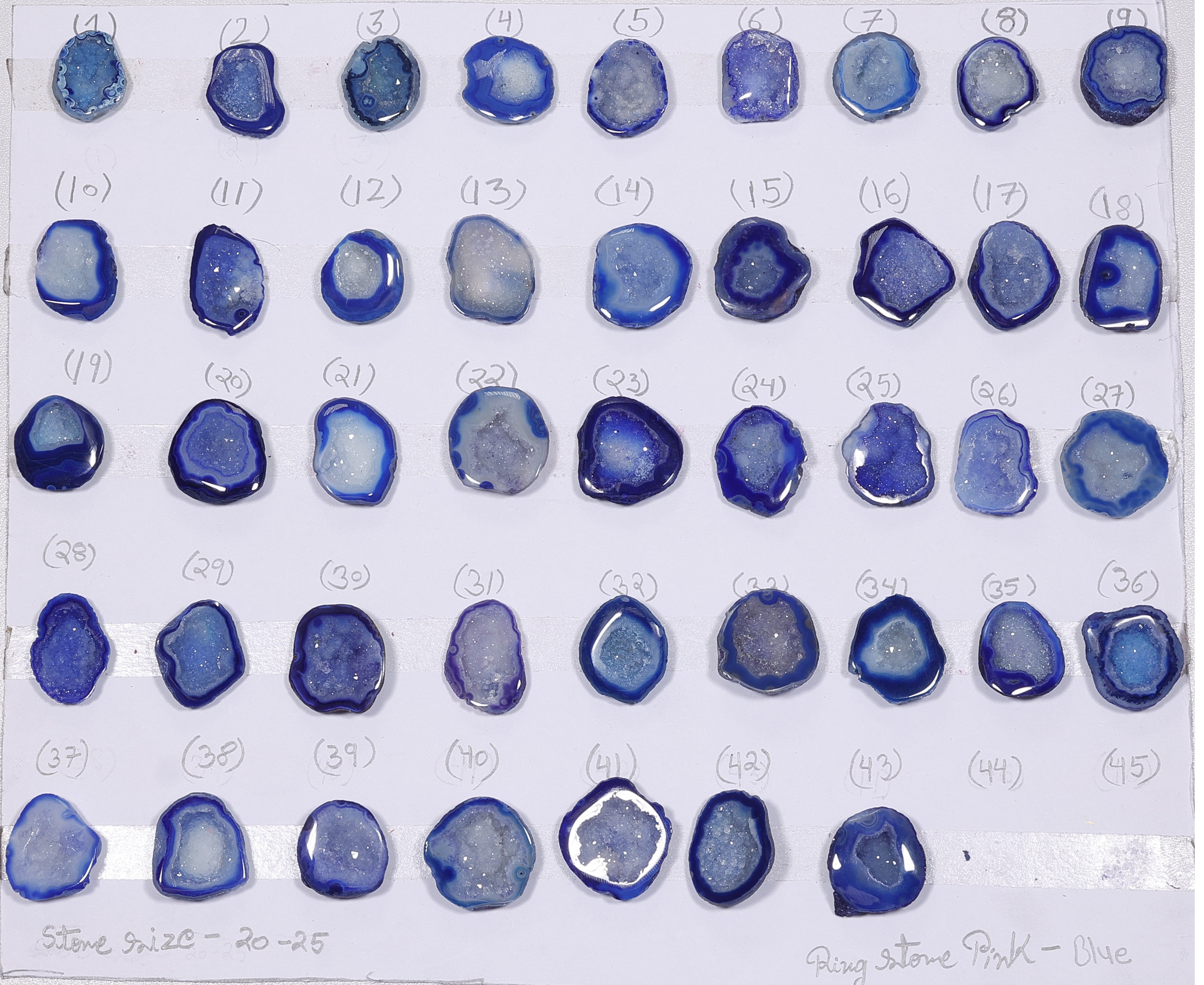 Geode Rings stone by Selection  20 - 25mm Blue For Rings Making My Store