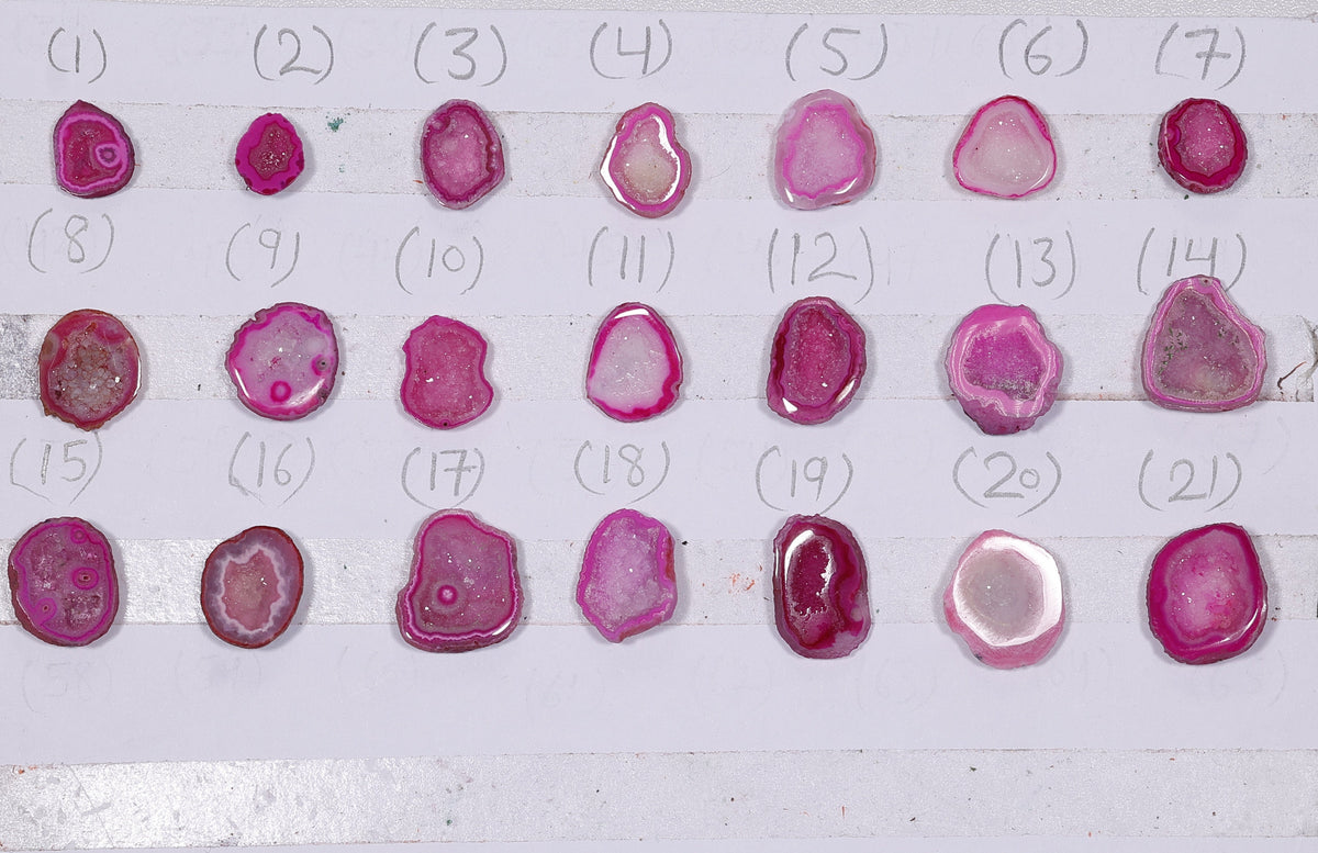Geode Rings stone by Selection  10 - 20 mm Pink For Rings Making My Store