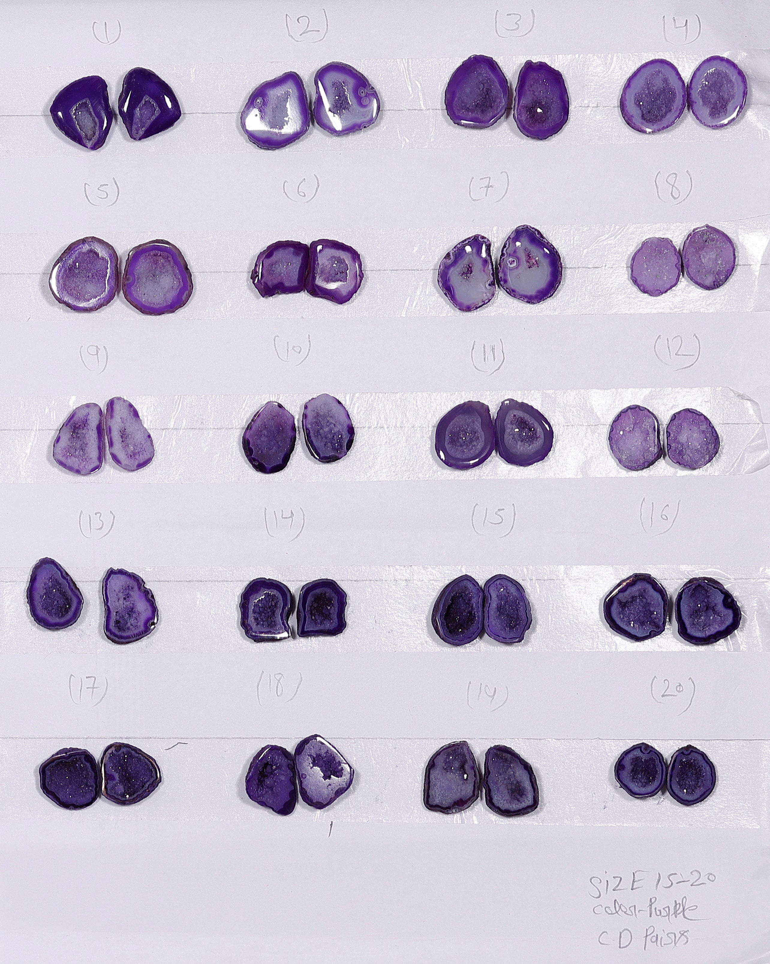 Geode Pairs ( Earring ) by Selection 15 - 20 mm Purple Color My Store