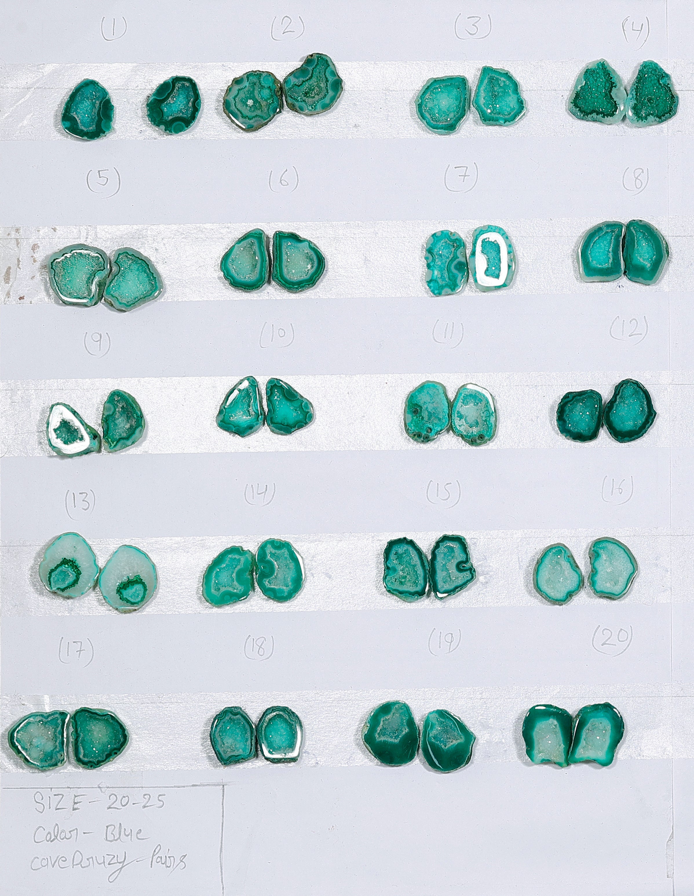 Geode Pairs ( Earring ) by Selection 20 - 25 mm Green Color My Store