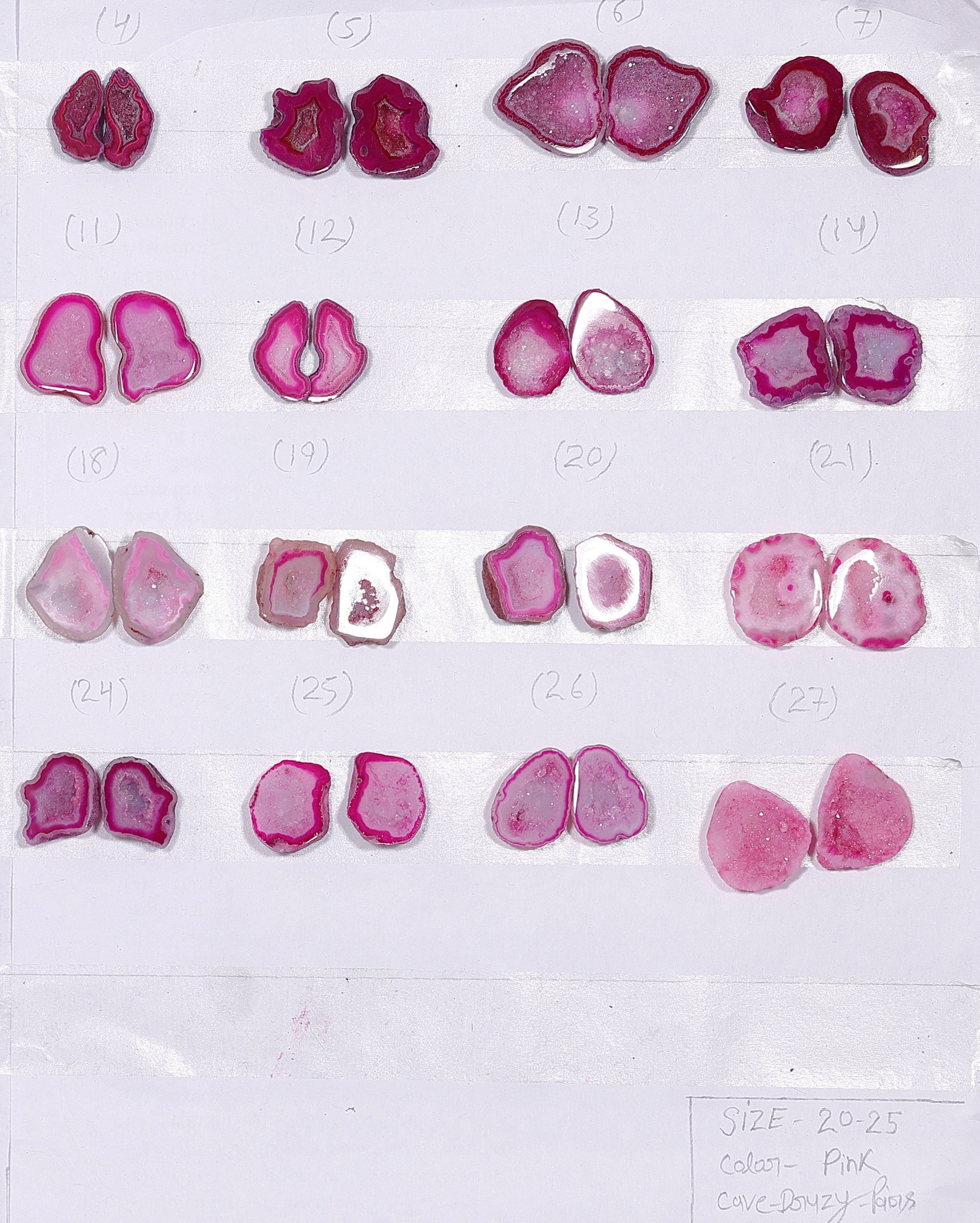 Geode Pairs ( Earring ) by Selection 20 - 25mm  Pink Color My Store
