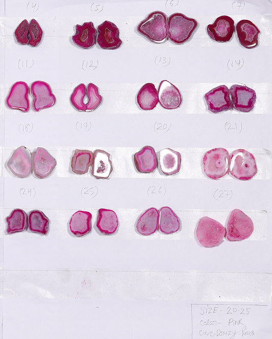 Geode Pairs ( Earring ) by Selection 20 - 25mm  Pink Color My Store