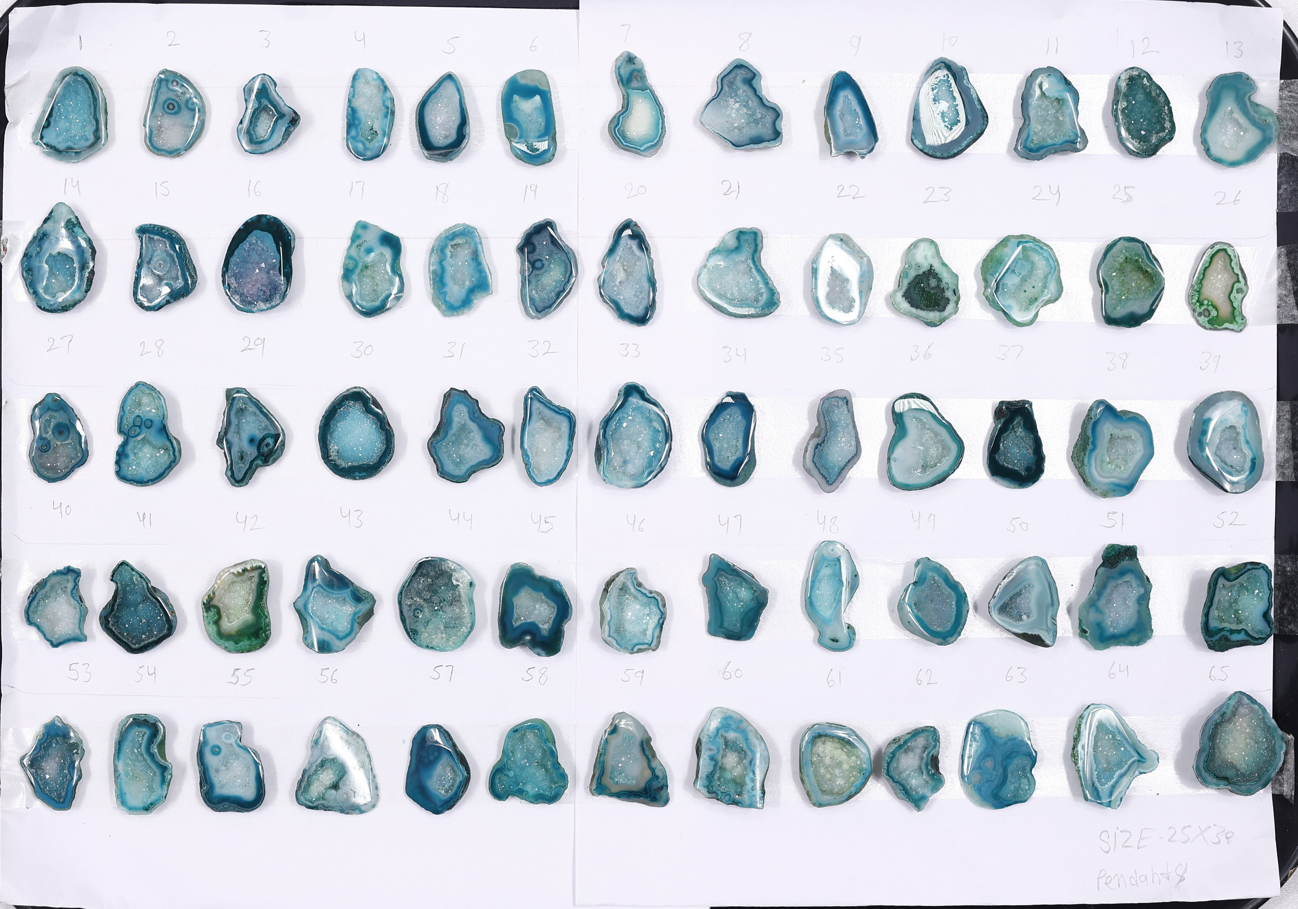 Geode Stones ( Pendant ) by Selection 25 - 30 mm Green For Making Jewelry My Store