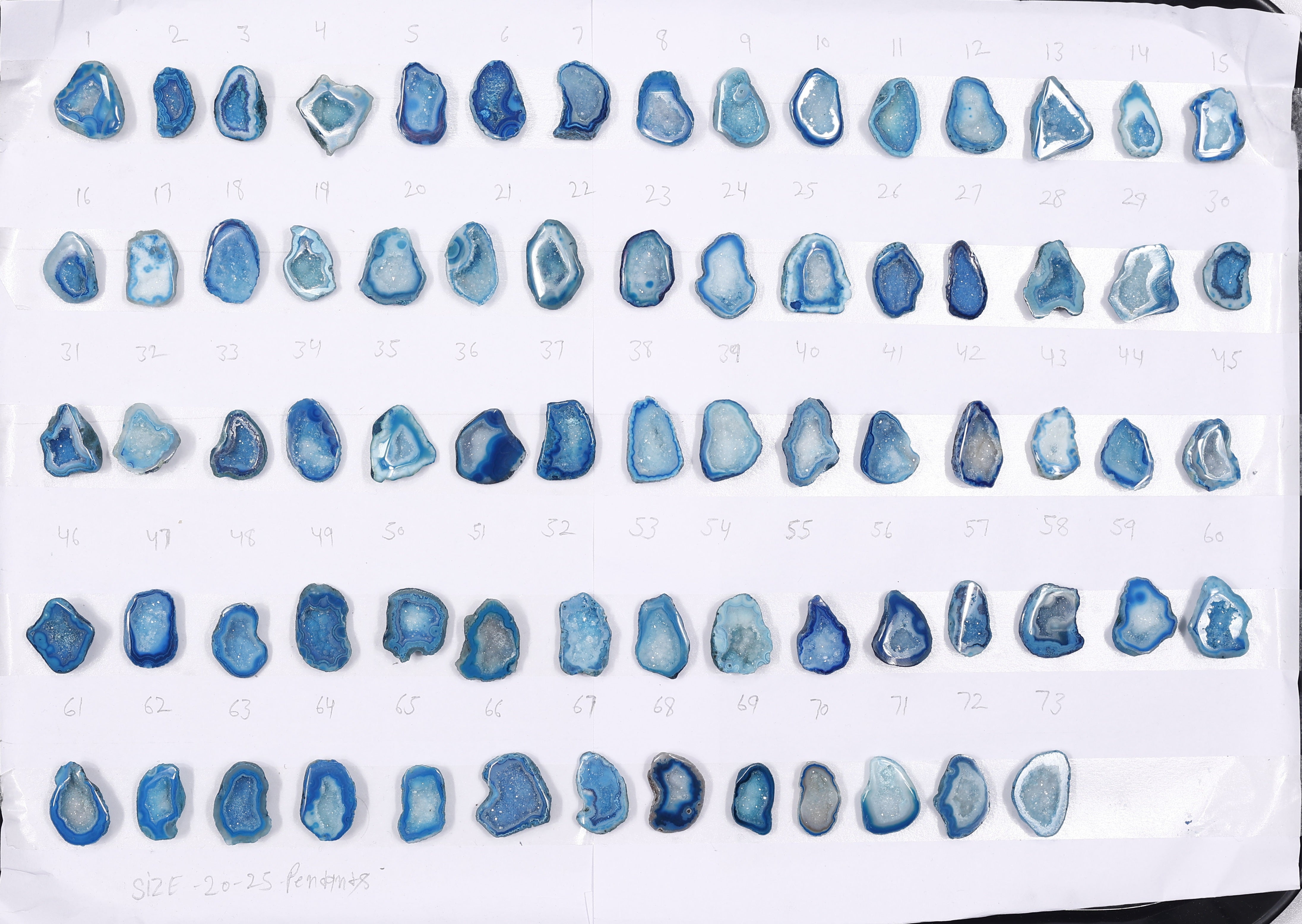 Geode Stones ( Pendant ) by Selection 20 - 25 mm Aqua For Making Jewelry My Store