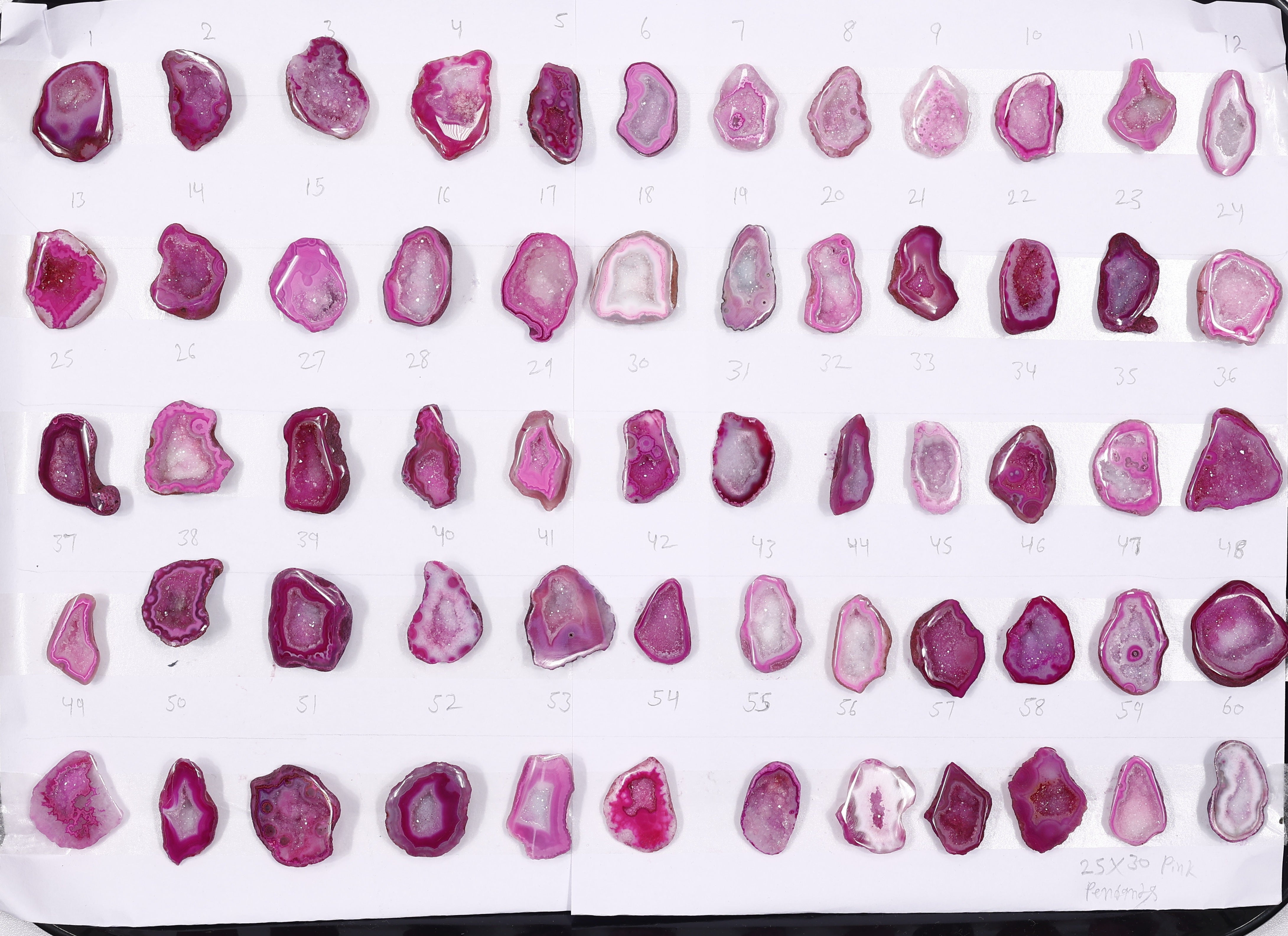 Geode Stones ( Pendant ) by Selection 25 - 30 mm Pink For Making Pendant Jewelry My Store
