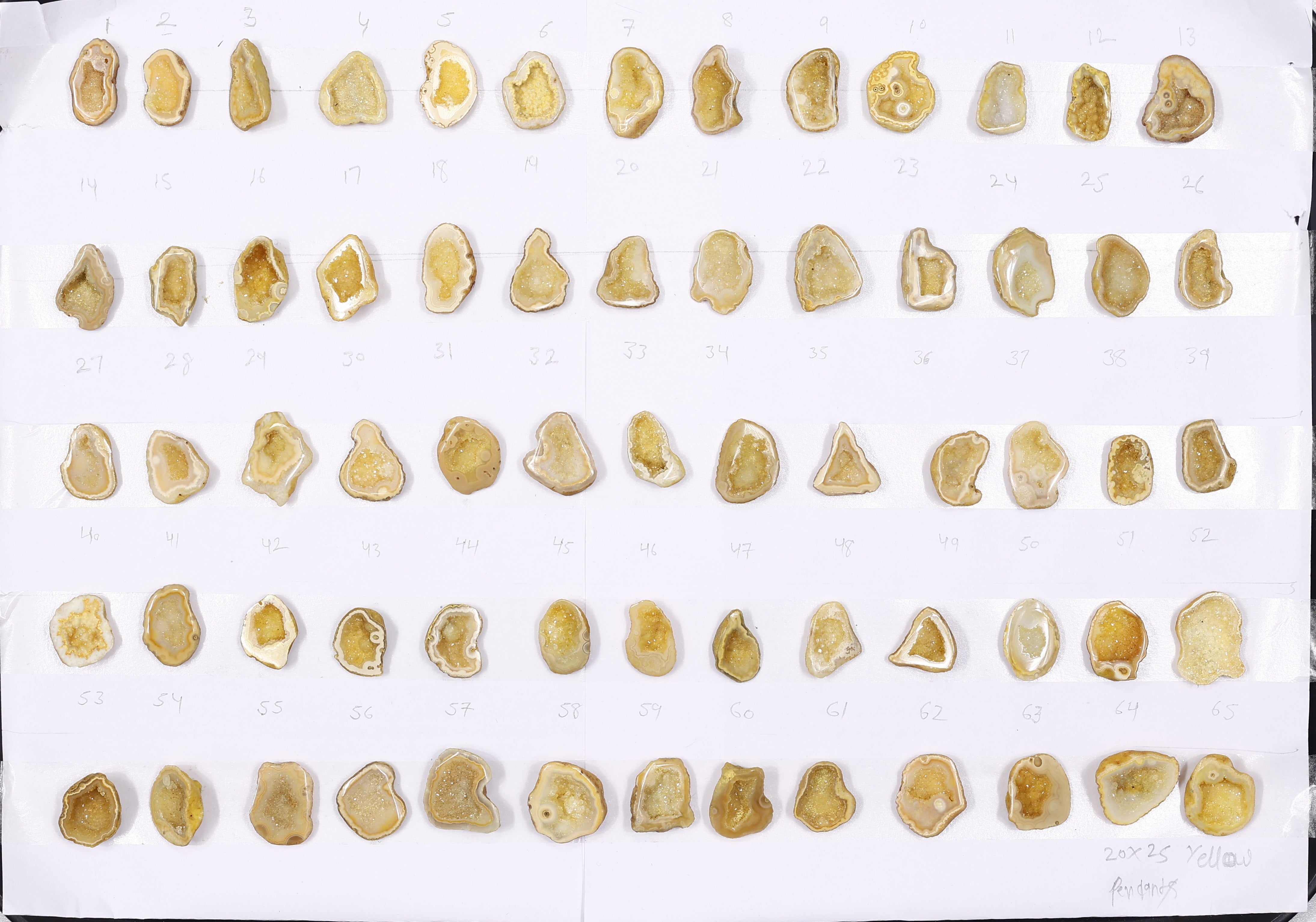 Geode Stones ( Pendant ) by Selection 20  - 25 mm Yellow For Making Pendant Jewelry My Store