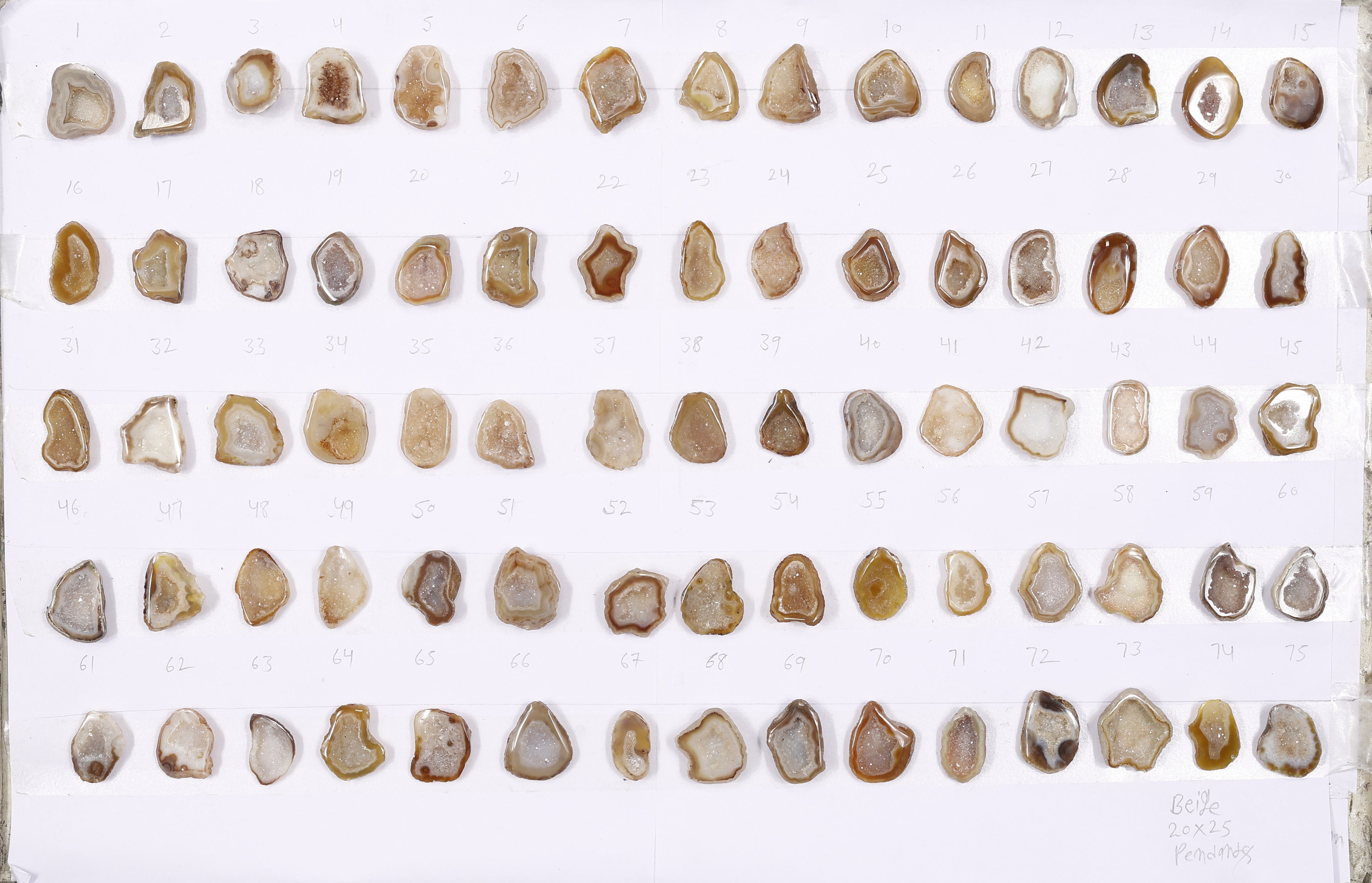 Geode Stones  ( Pendant ) by Selection 20 - 25 mm Beige For Making Pendant Jewelry My Store