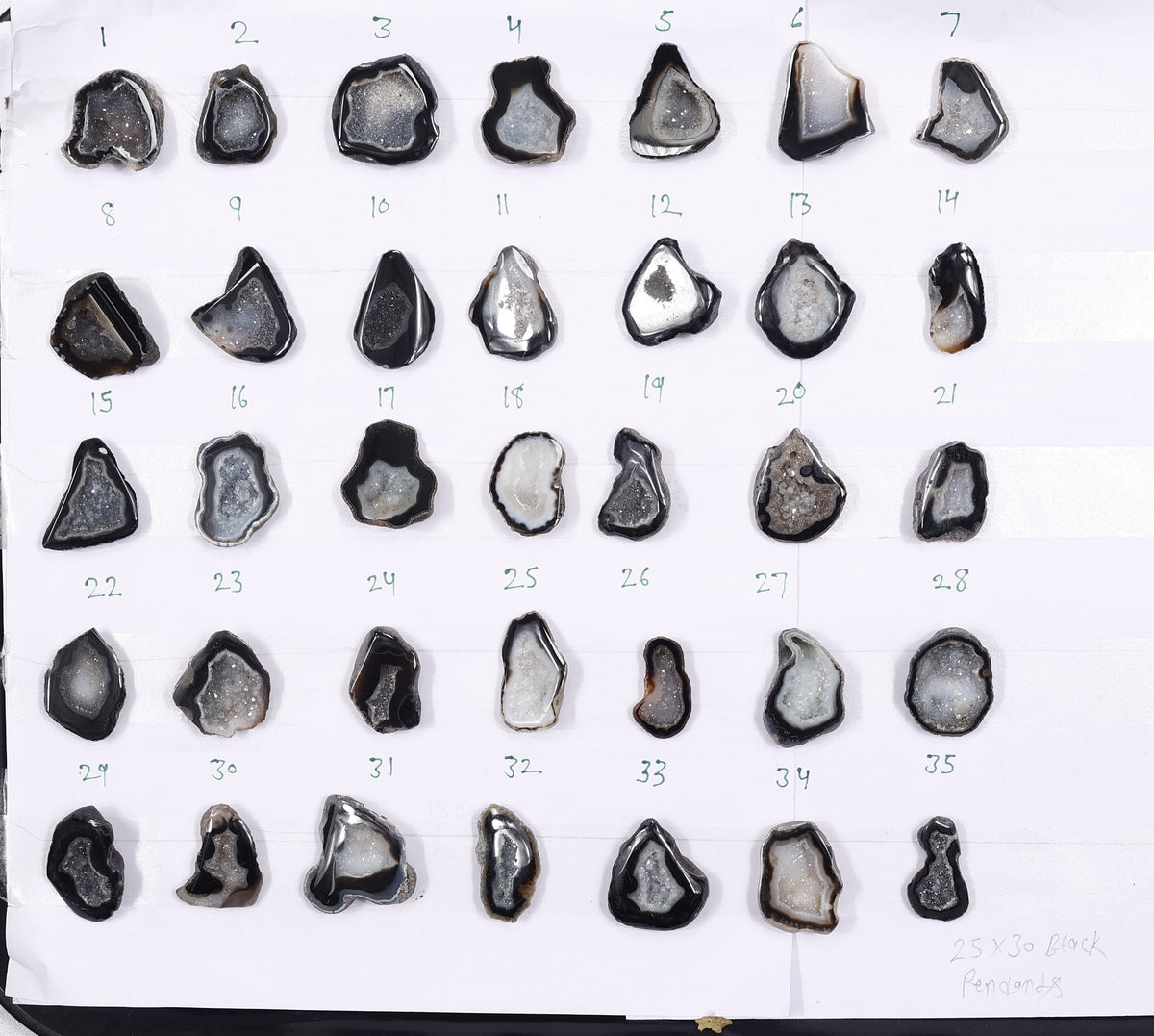Geode Stones ( Pendant ) by Selection 25 - 30 mm Black For Making Pendant Jewelry My Store
