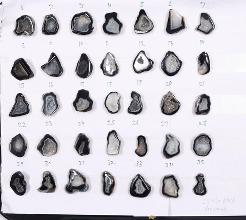 Geode Stones ( Pendant ) by Selection 25 - 30 mm Black For Making Pendant Jewelry My Store