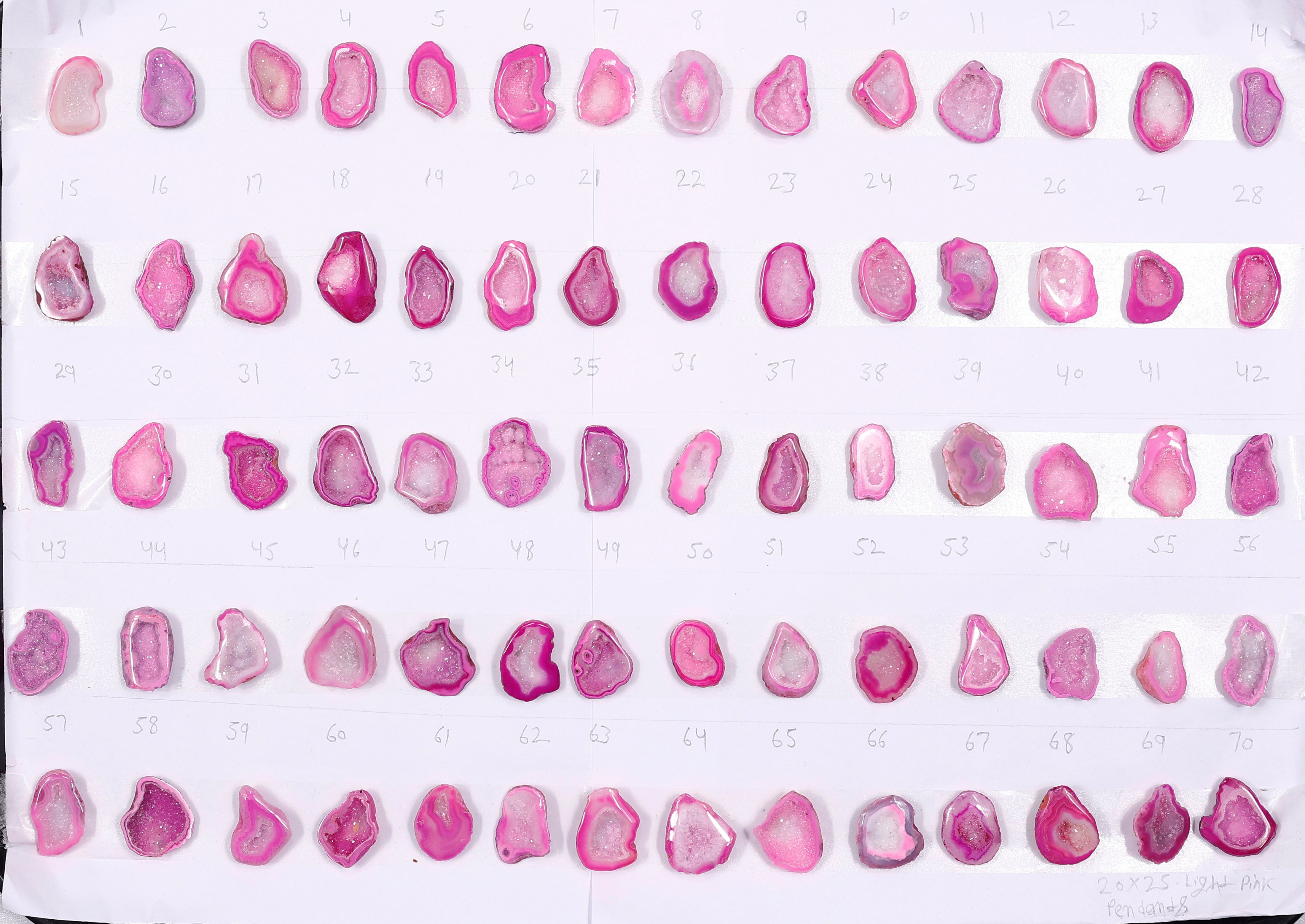 Geode Stones ( Pendant ) by Selection 20 - 25 mm Light Pink For Making Jewelry My Store