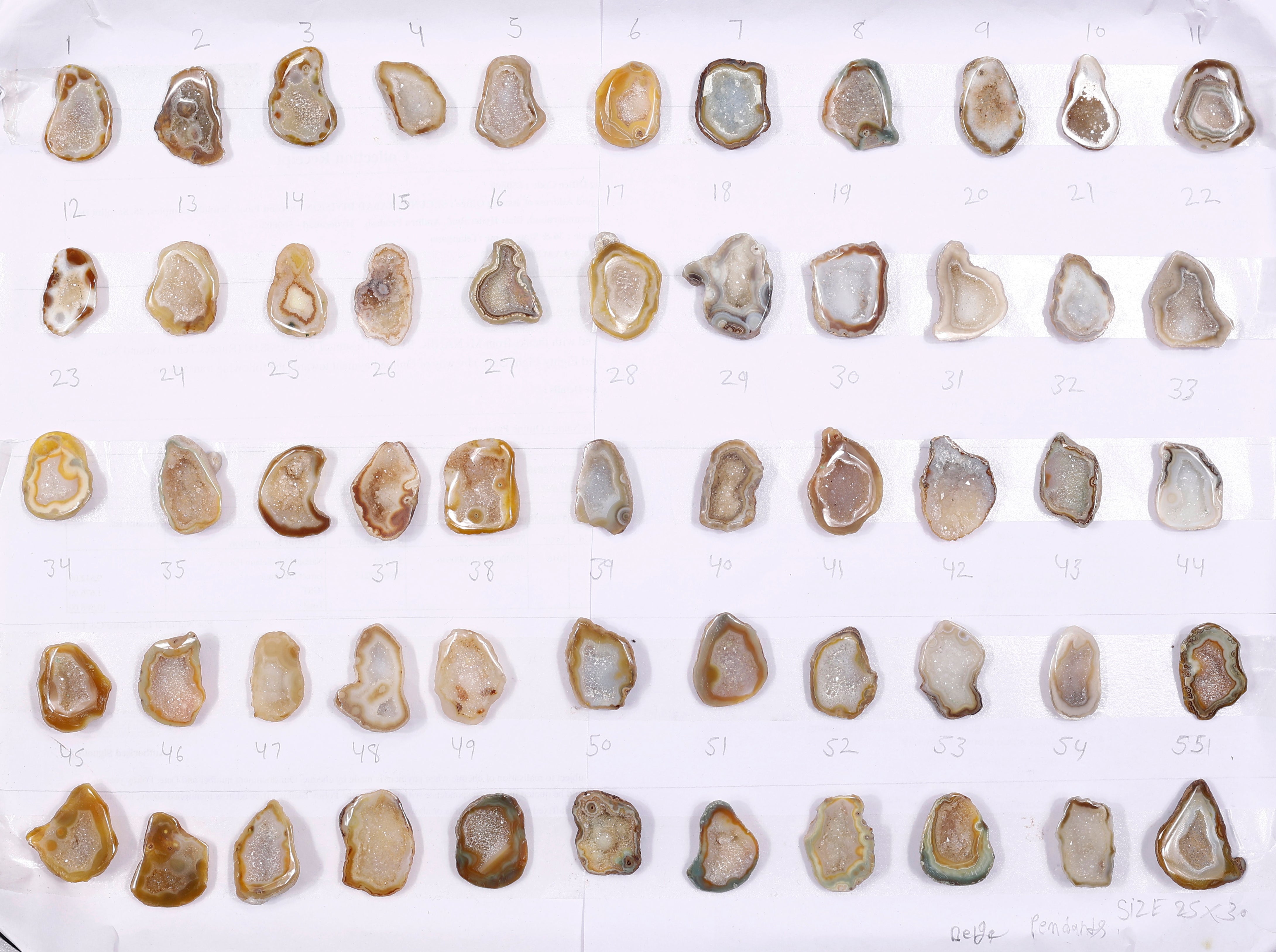 Geode Stones ( Pendant ) by Selection 25 - 30 mm Beige For Making Jewelry My Store