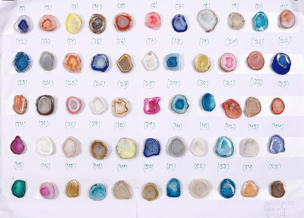 Geode Rings stone by Selection  20 - 25 mm Mix Color For Rings Making My Store