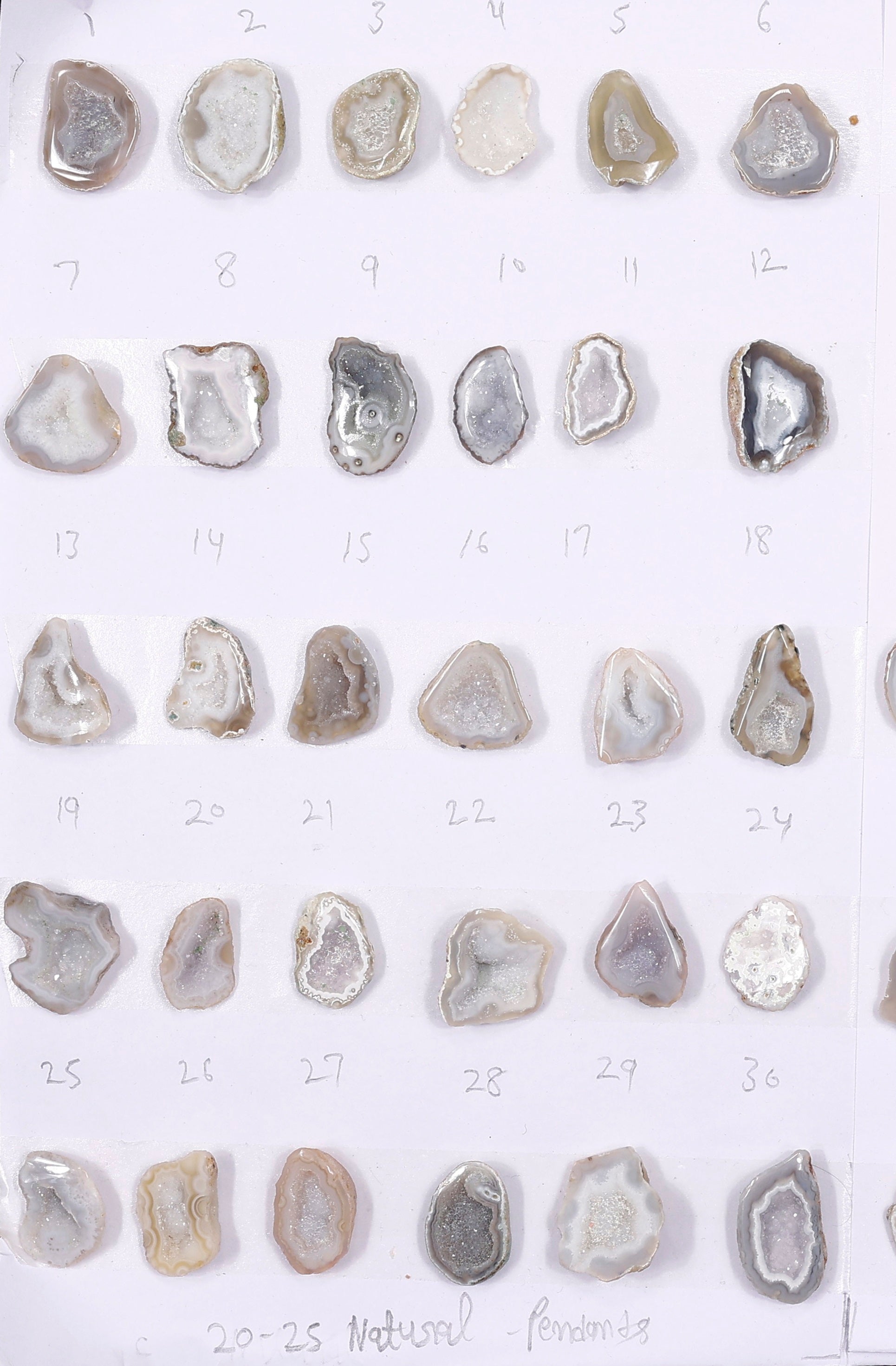 Geode Stones ( Pendant ) by Selection 20 - 25 mm Natural Color Grey For Making Jewelry My Store