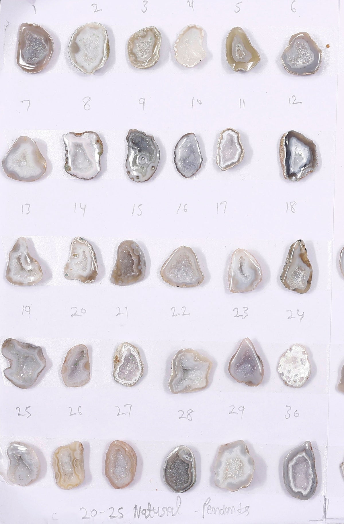 Geode Stones ( Pendant ) by Selection 20 - 25 mm Natural Color Grey For Making Jewelry My Store