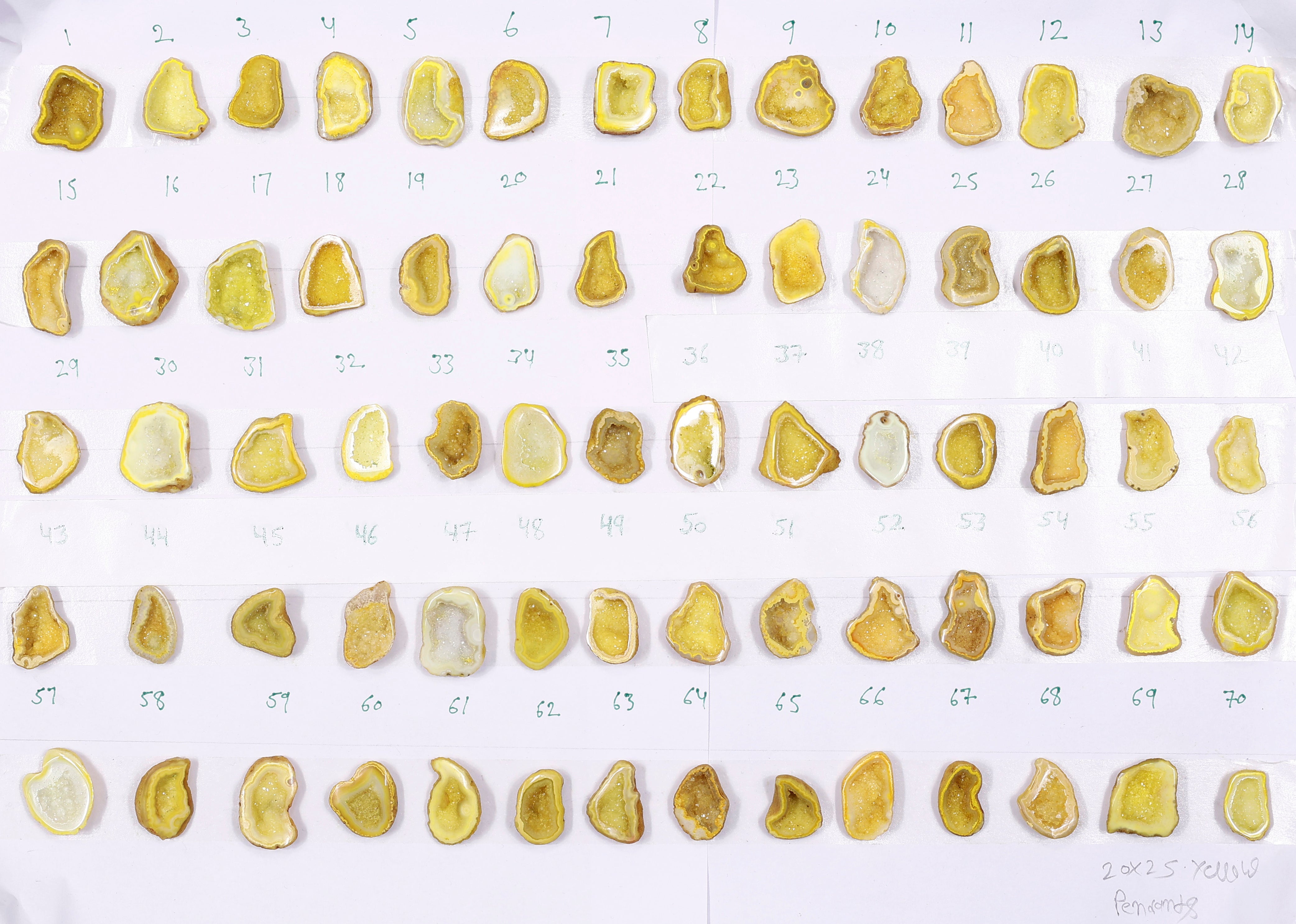 Geode Stones ( Pendant ) by Selection 20 - 25 mm Yellow For Making Jewelry My Store