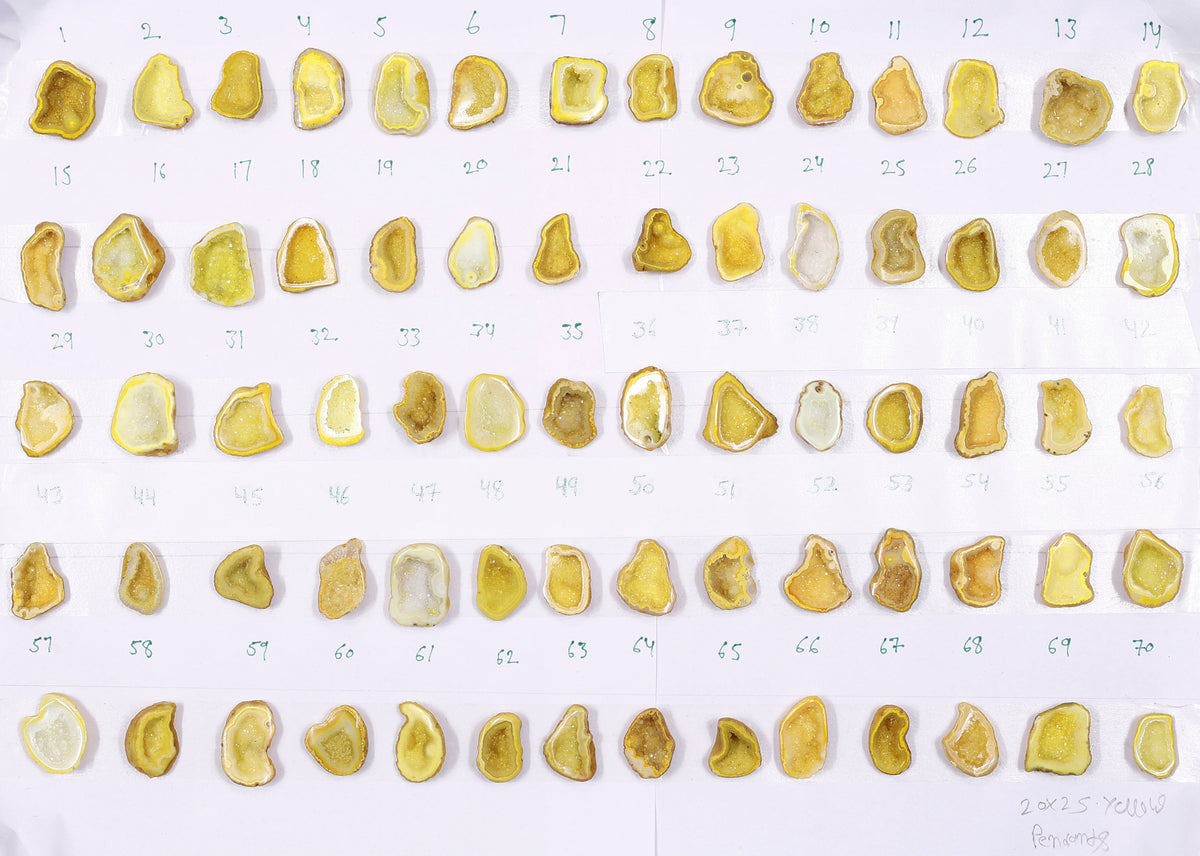 Geode Stones ( Pendant ) by Selection 20 - 25 mm Yellow For Making Jewelry My Store