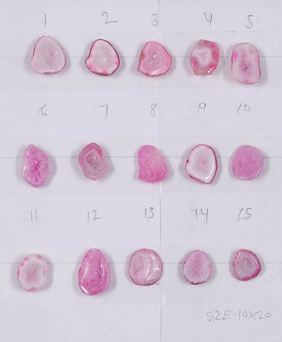 Geode stone by Selection  10 - 20 mm Light Pink Color geodes ( Pendants ) My Store