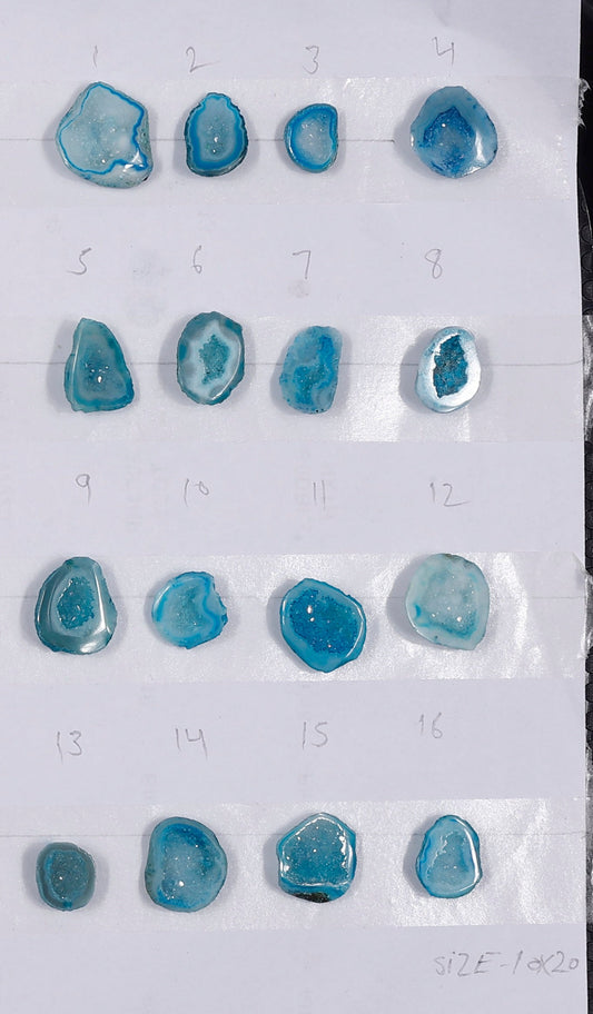 Geode stone by Selection  10 - 20 mm Light Aqua Color geodes ( Ring ) My Store