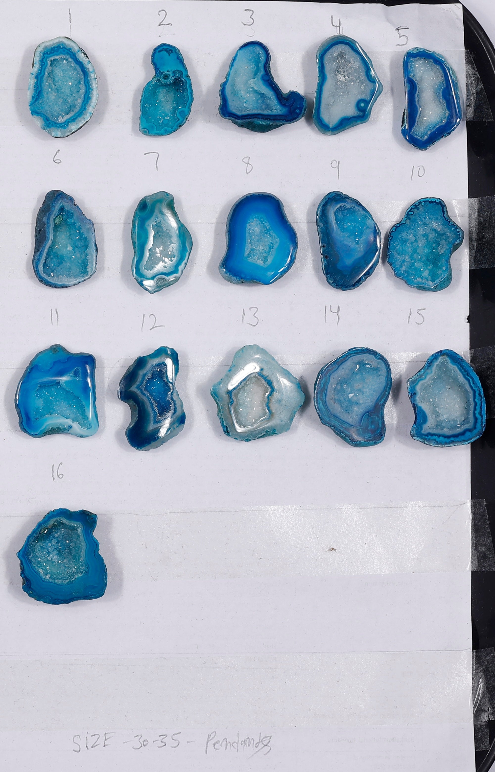Geode Stones ( Pendant ) by Selection 30-35 mm Aqua Color For Making Jewelry My Store