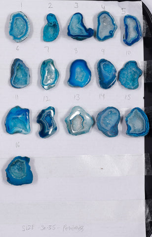 Geode Stones ( Pendant ) by Selection 30-35 mm Aqua Color For Making Jewelry My Store